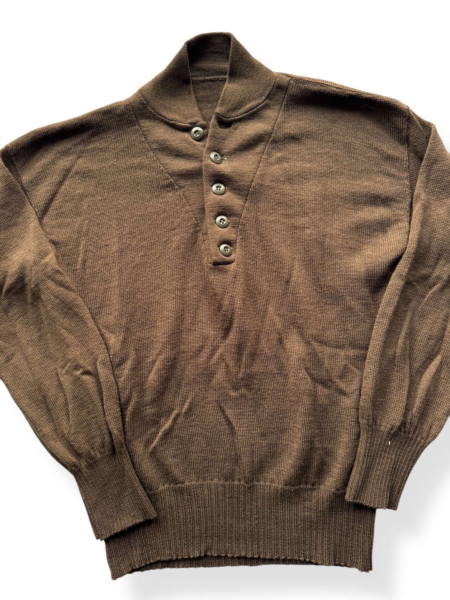 Front Close Up of US Military Wool Blend Henley SZ XL