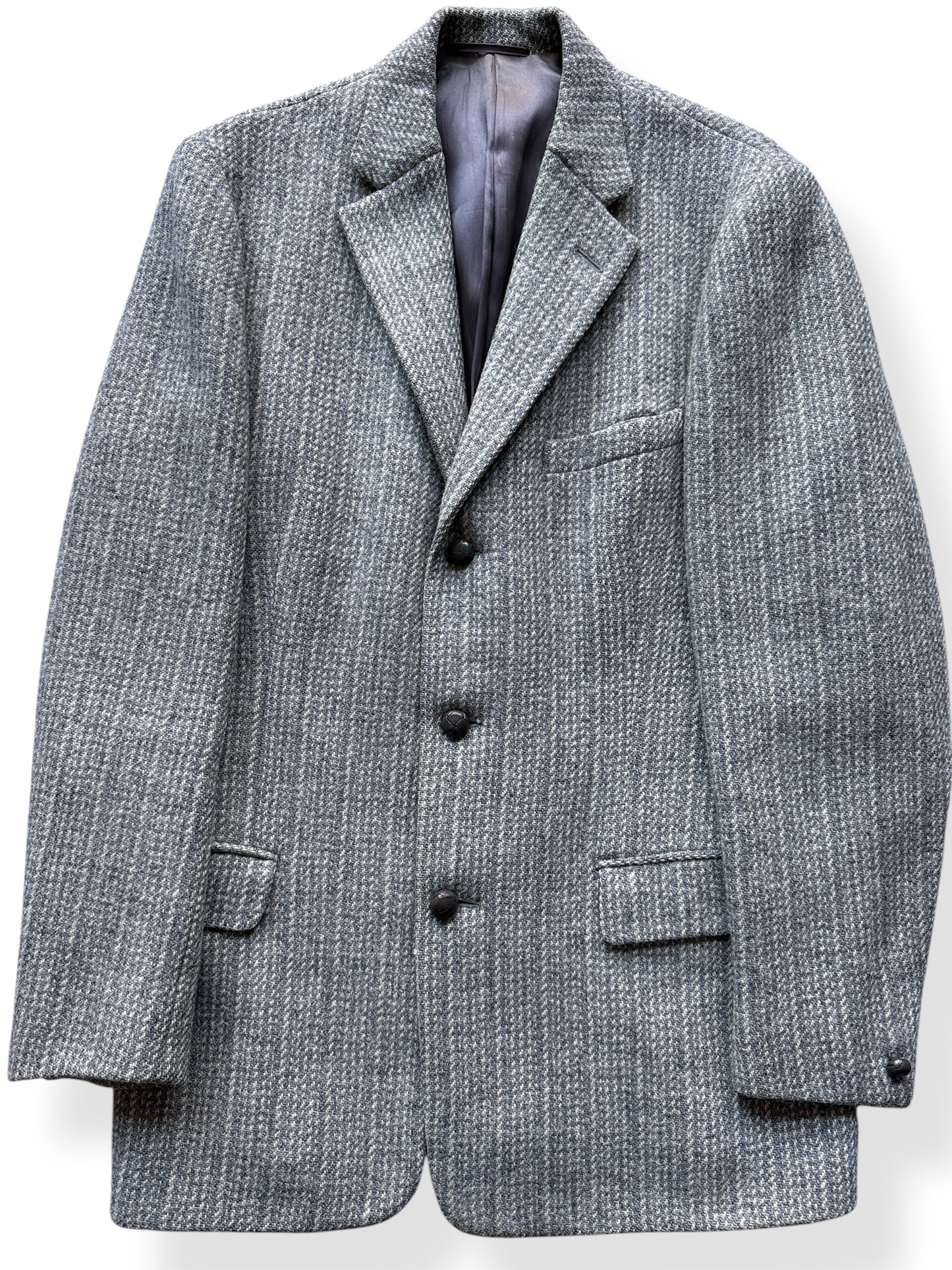 Front Close Up of Vintage Harris Tweed Jacket SZ S