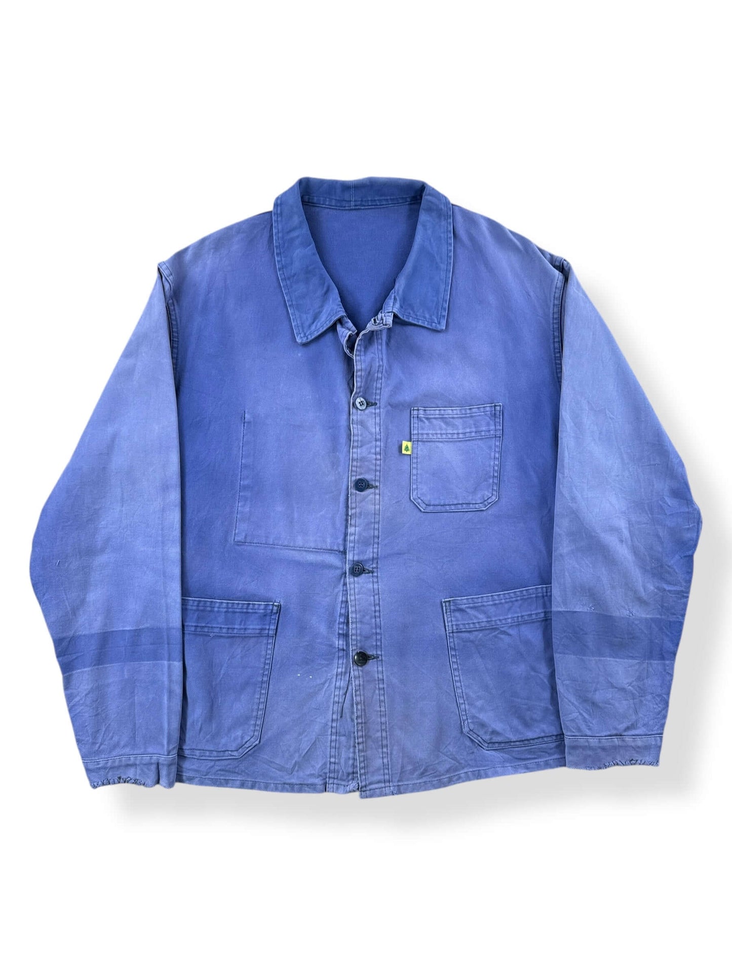Front of Vintage Sunfaded French Chore Coat SZ XL