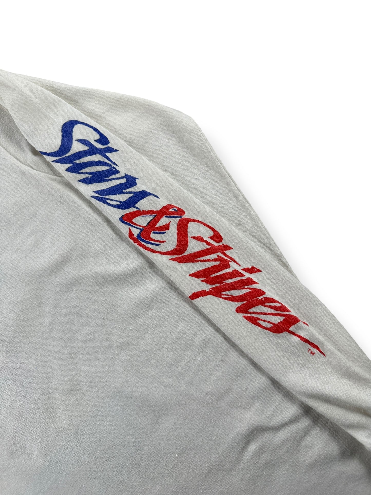 Sleeve Graphic of Vintage '87 Americas Cup Longsleeve Tee SZ S