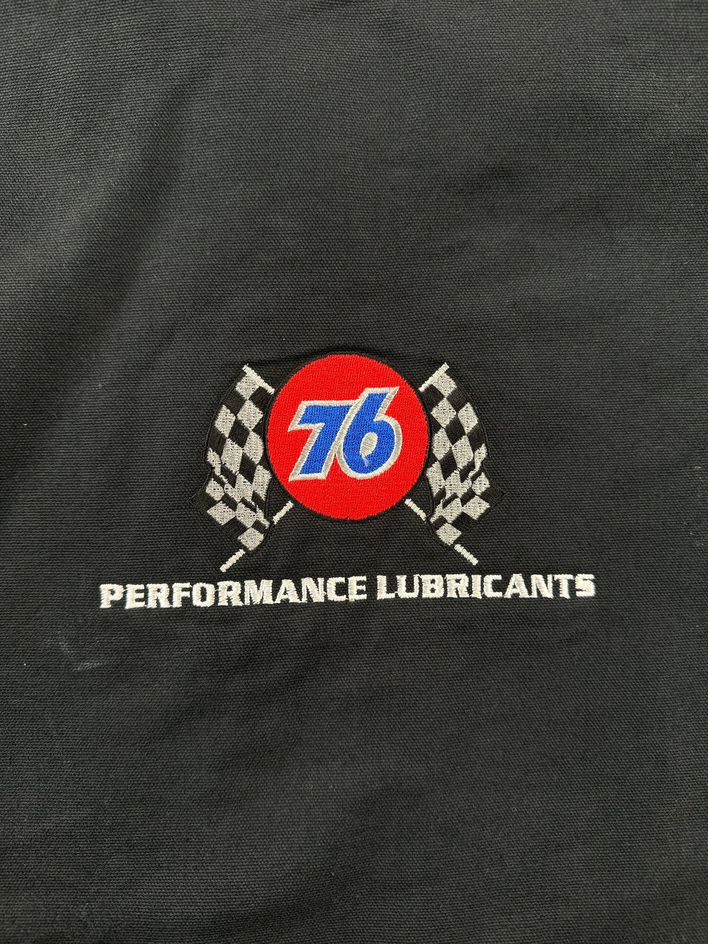 Back Graphic of Carhartt 76 Performance Lubricants Detroit Jacket SZ 50
