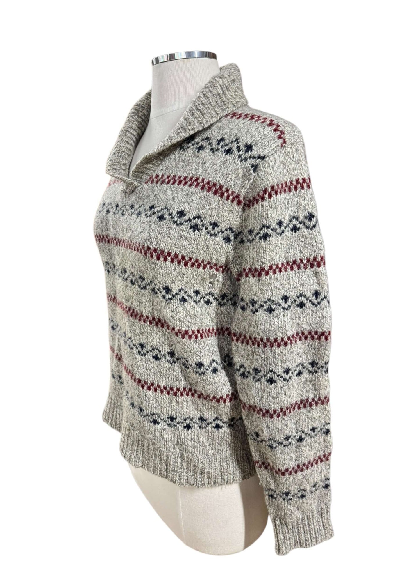 Side view of 1980s Collared Preppy Sweater M