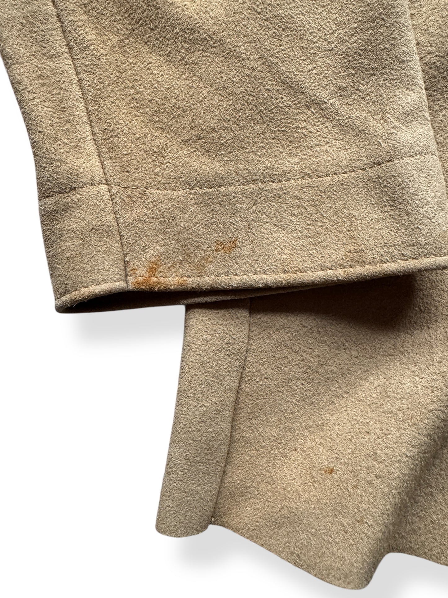 Stain On Right Cuff of Vintage Microsuede Pullover Smock SZ M