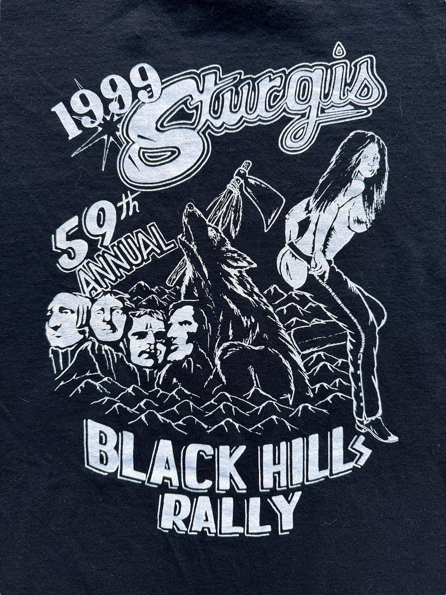 Back Graphic of Vintage Fashion Victim Sturgis Dead Head Tee SZ M
