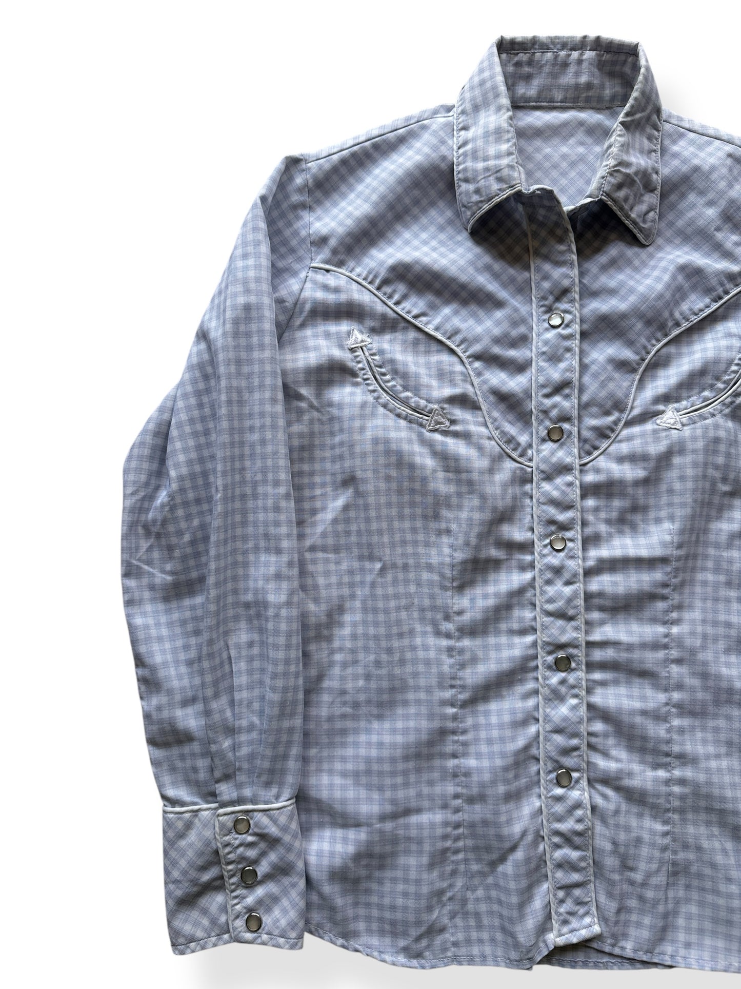 Front Right of Vintage Ladies Western Pearl Snap SZ M