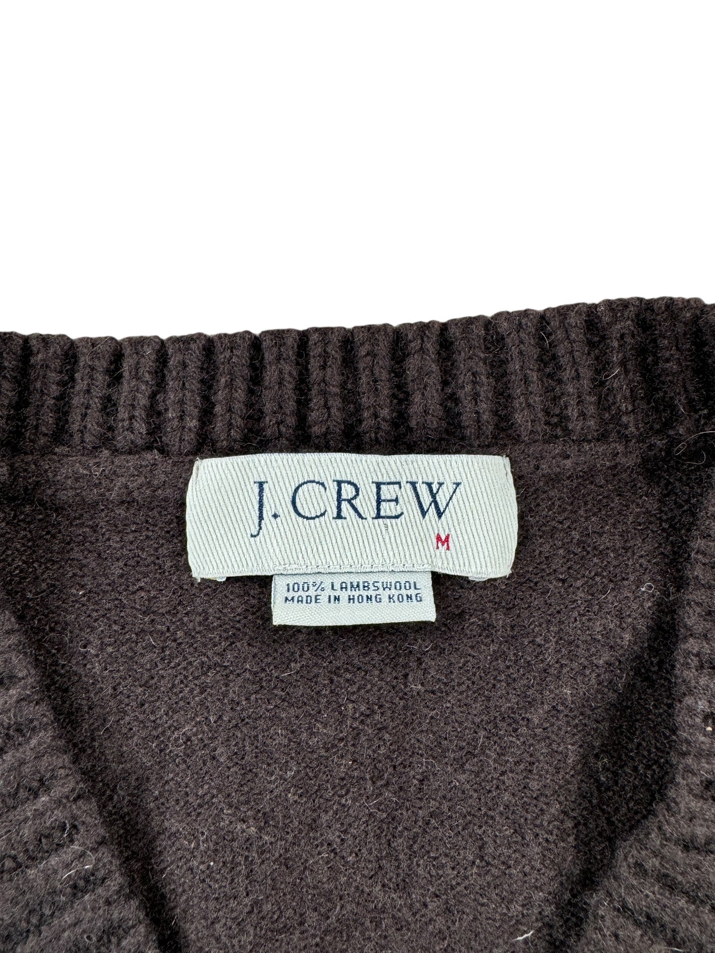 Tag on Vintage J Crew Lambswool Brown and Yellow Vest SZ M