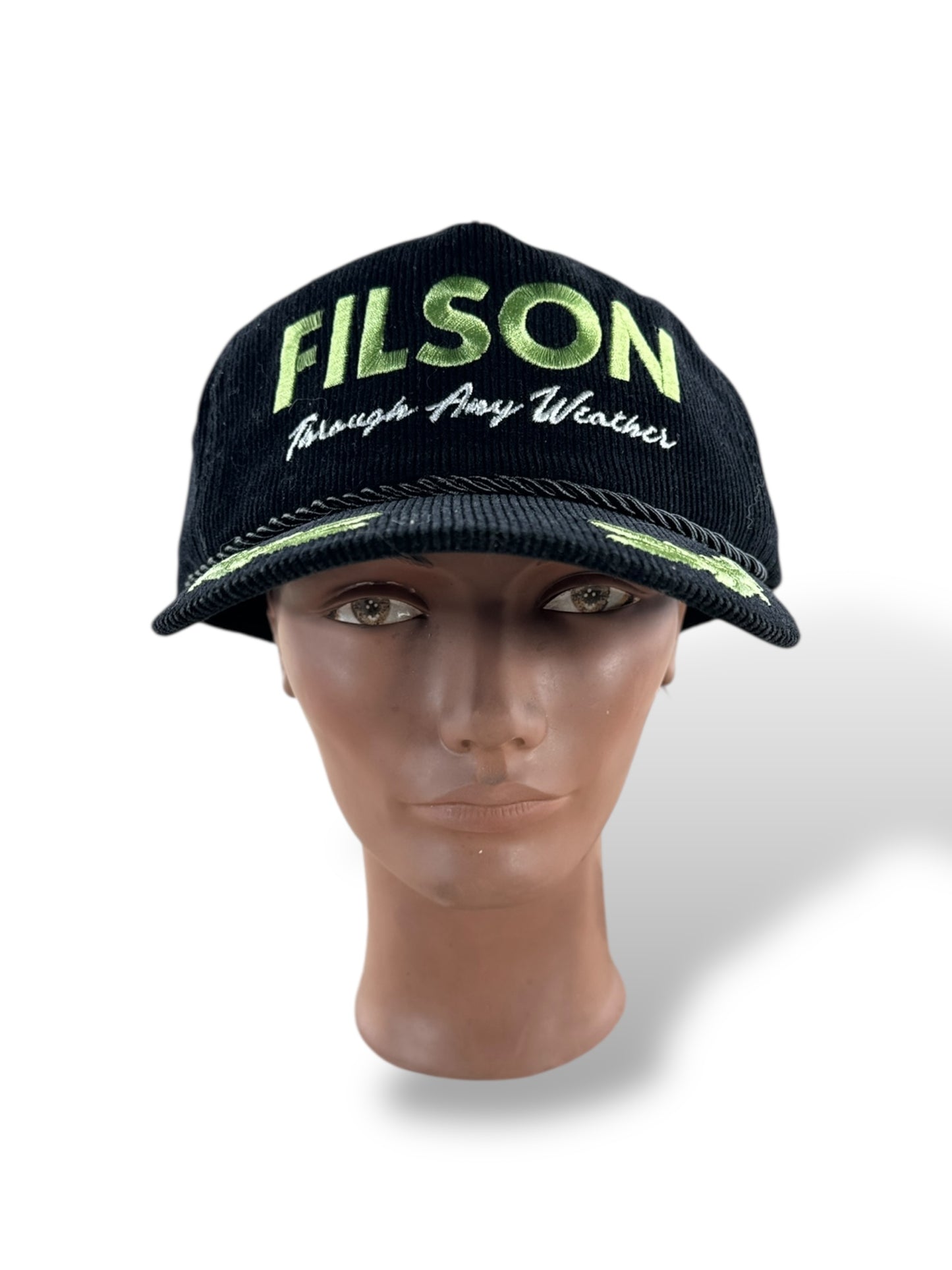 Head shot of NWT Filson Rope Forester Corduroy Cap