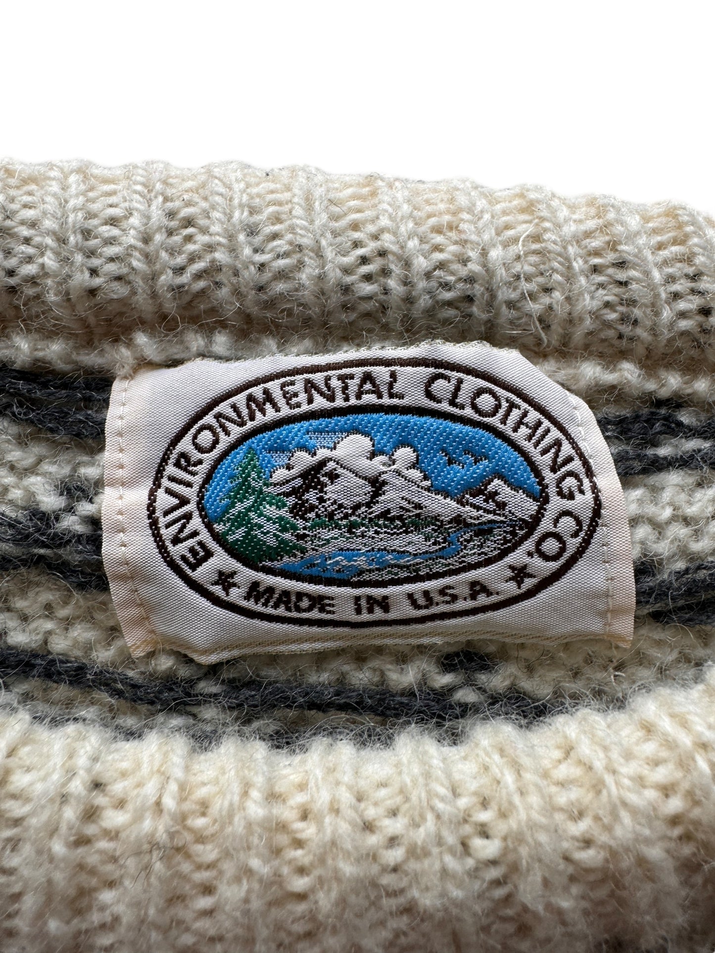Tag on Vintage Environmental Clothing Co Knit Sweater SZ XL