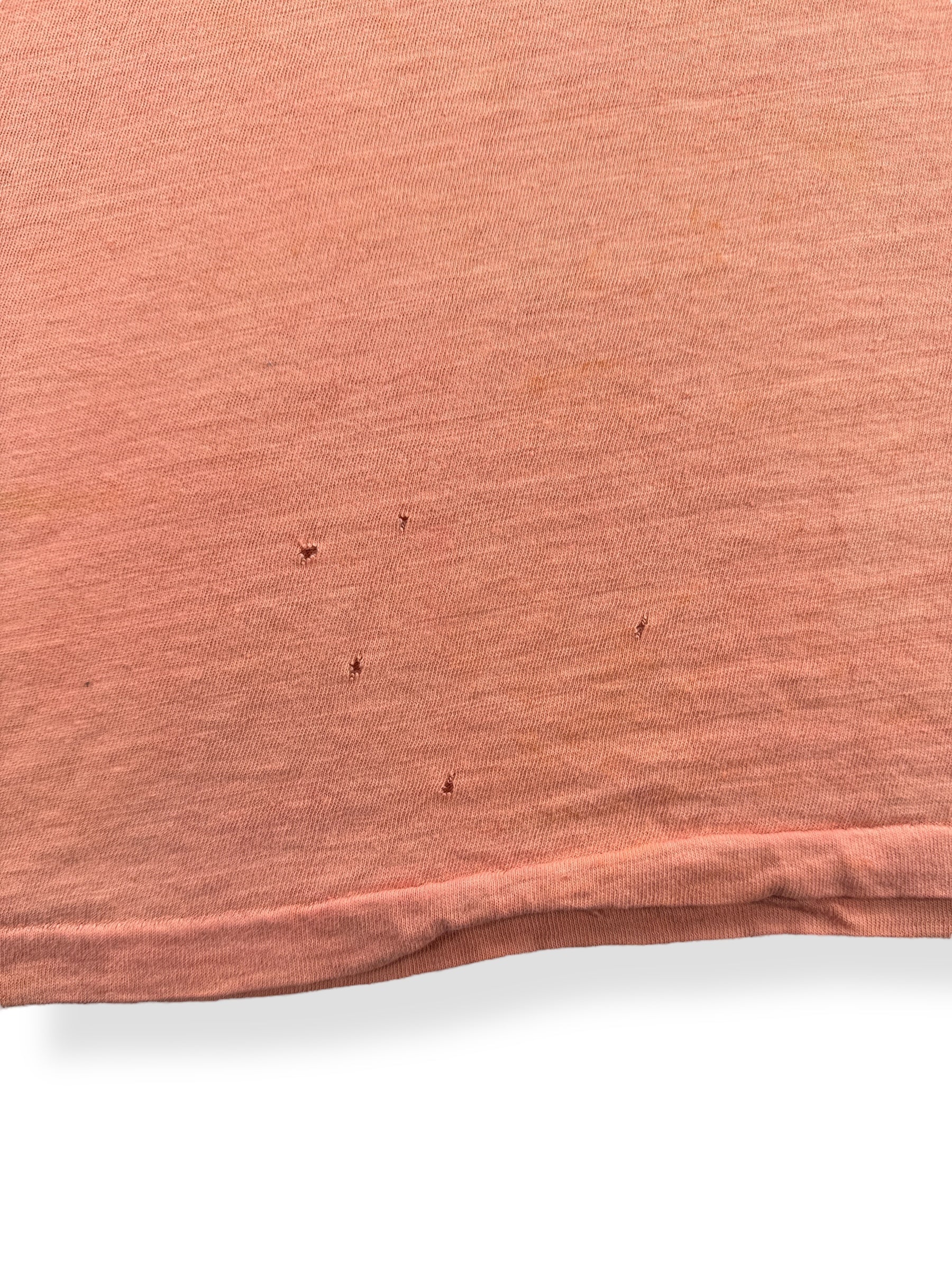 Holes on Vintage Creamsicle Orange V Neck Tee SZ M