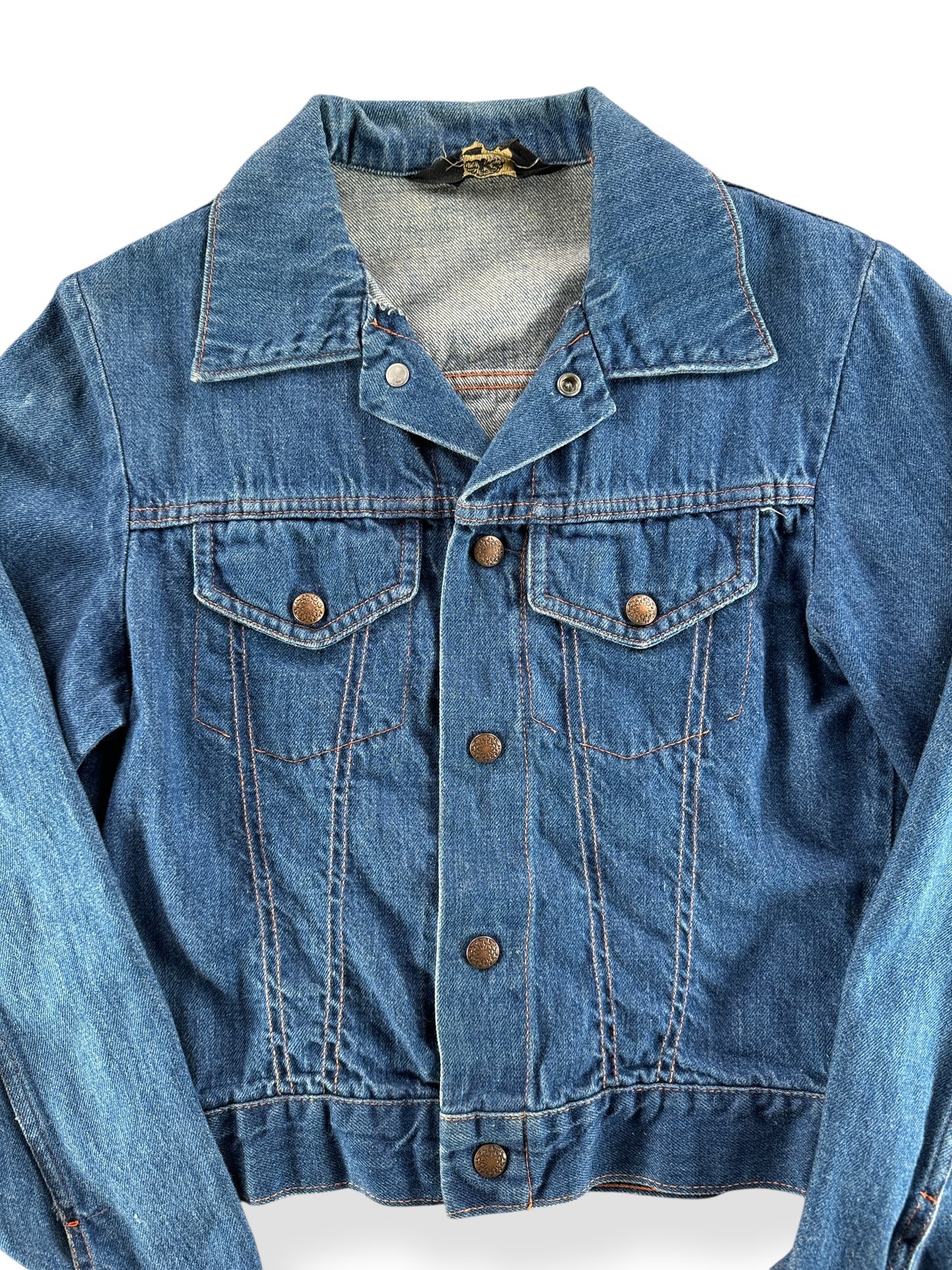 Front Close Up of Vintage Kentfield Trucker Jacket SZ XS