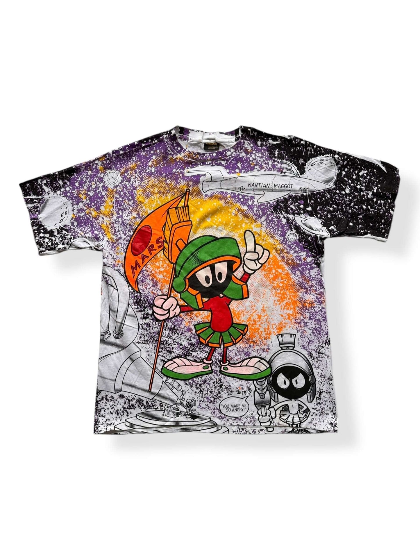 Front of Vintage Marvin the Martian AOP Tee SZ XL