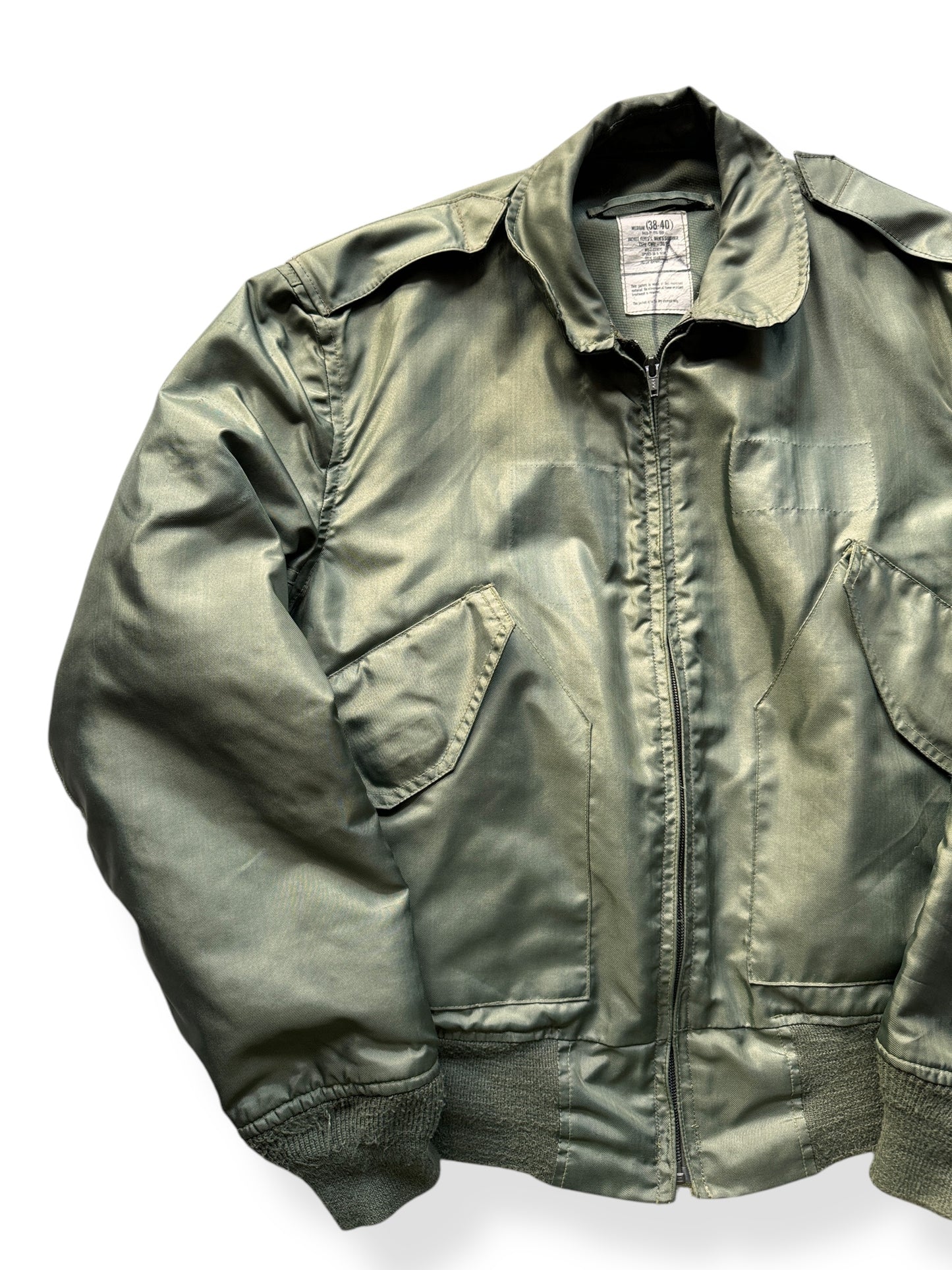 Front Right of Vintage Mens CWU-36 Summer Flight Jacket SZ M
