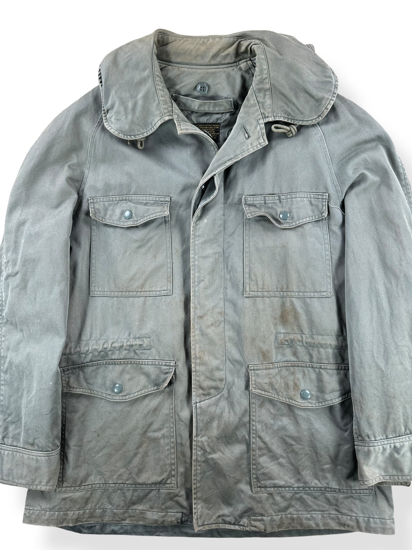 Front Close Up of Vintage 50s Era MIL-J-4883A USAF Field Jacket SZ M