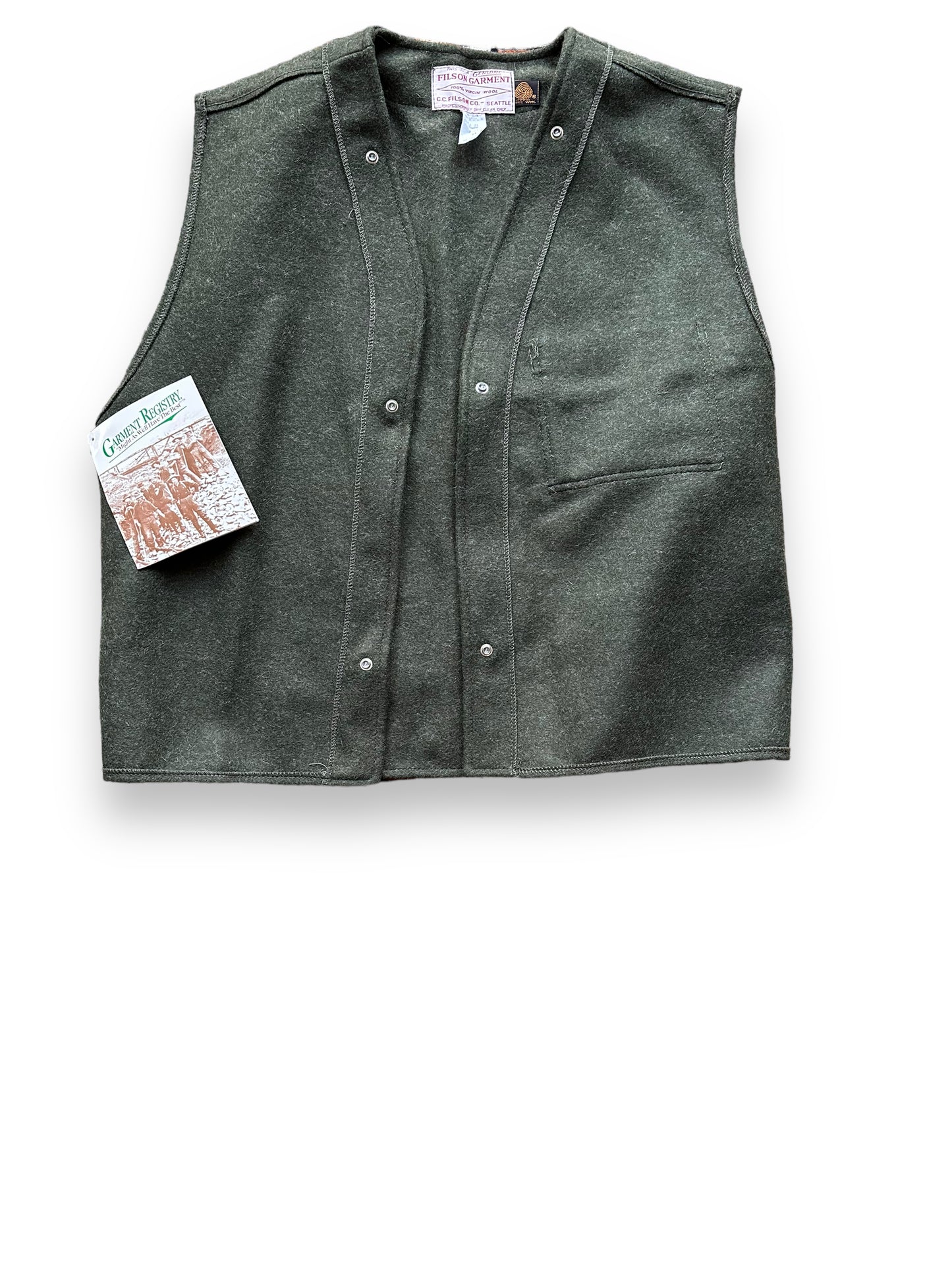 Front View of Vintage Deadstock Filson Mackinaw Wool Liner SZ L | Vintage Filson Workwear Seattle | Barn Owl Vintage