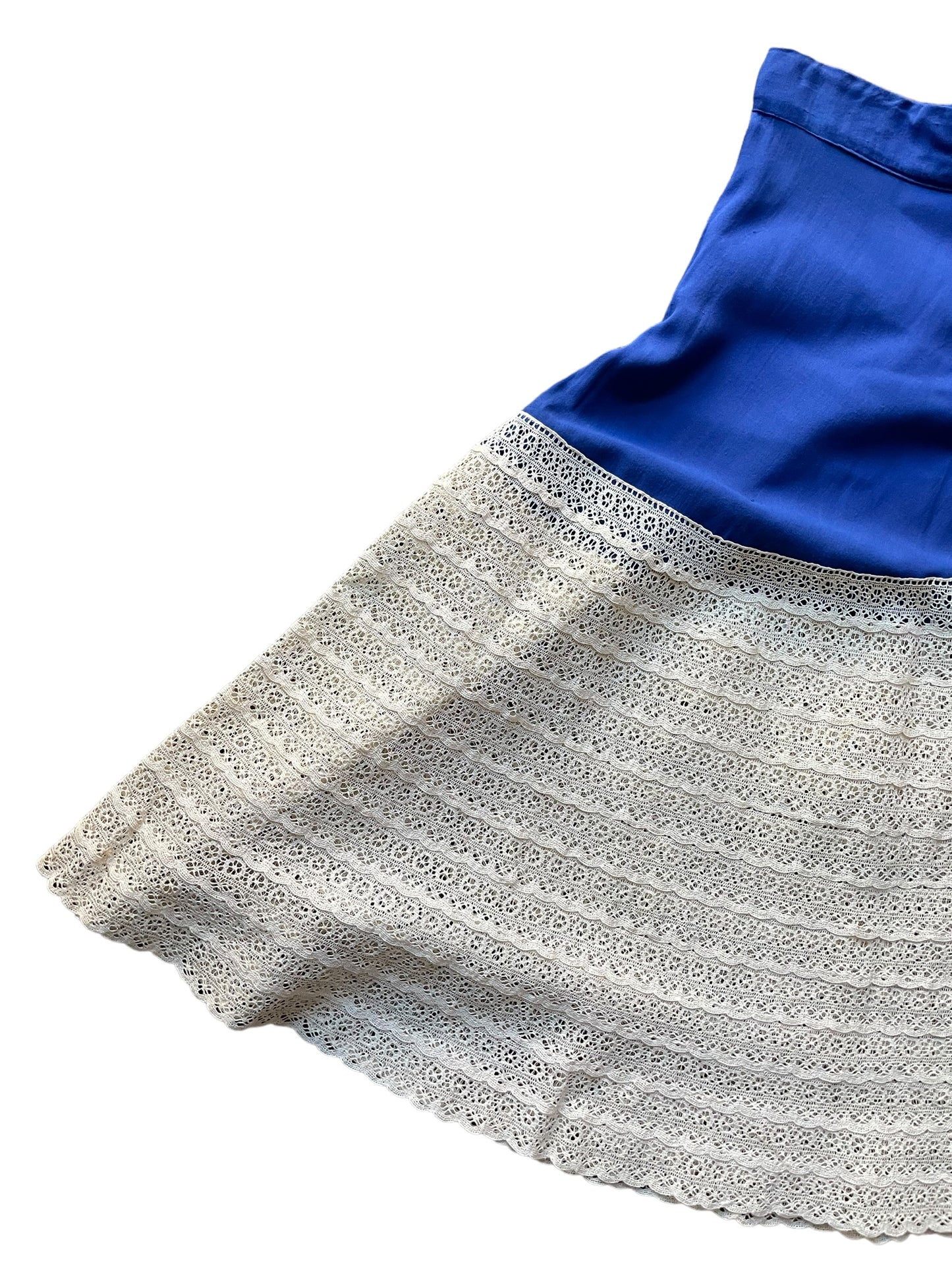 Front side view of 1950s Handmade Lace Circle Skirt SZ S-M