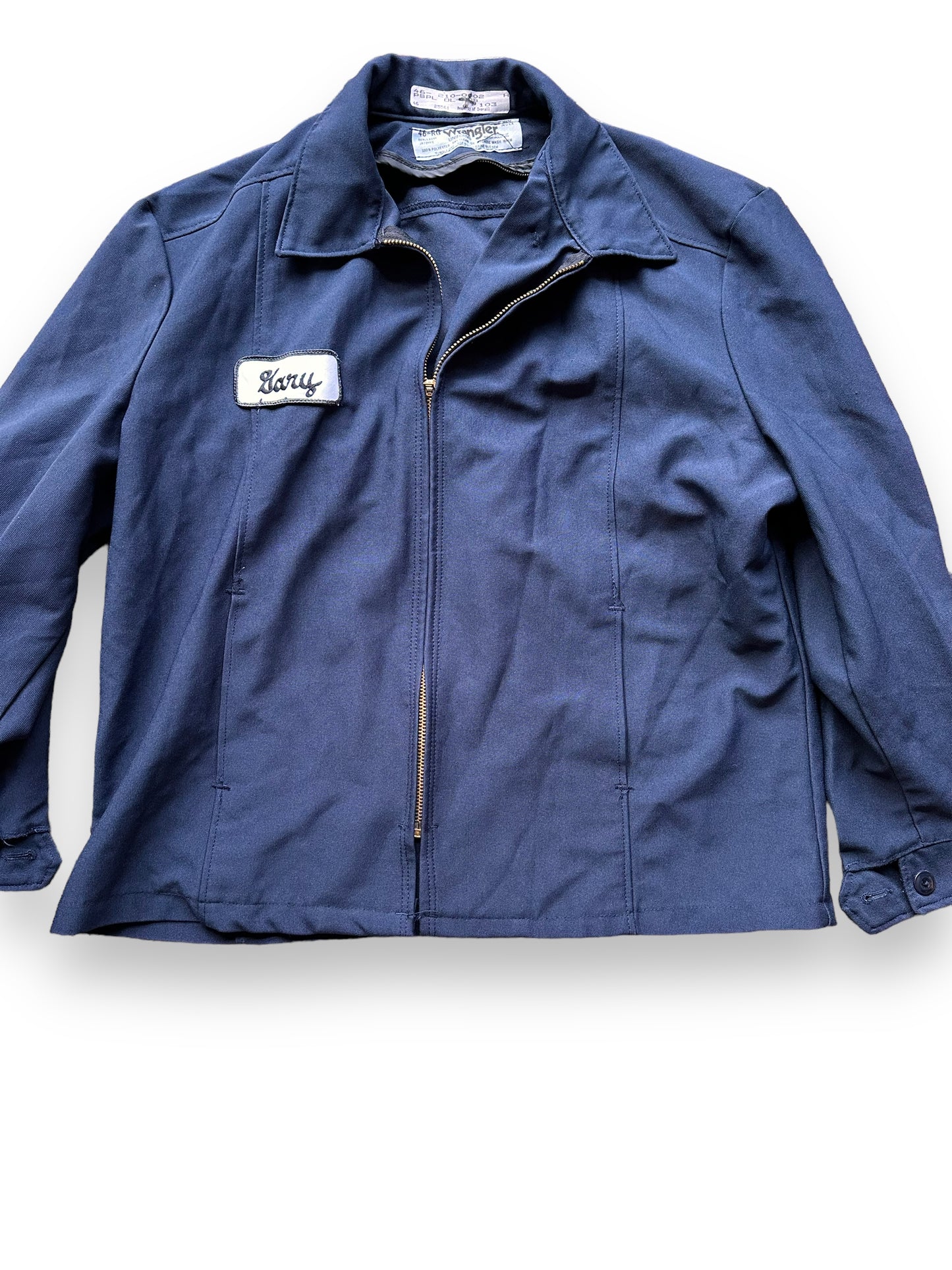 Front Detail on Vintage Wrangler Gas Station Jacket SZ 46 | Vintage Workwear Jacket Seattle | Barn Owl Vintage Goods