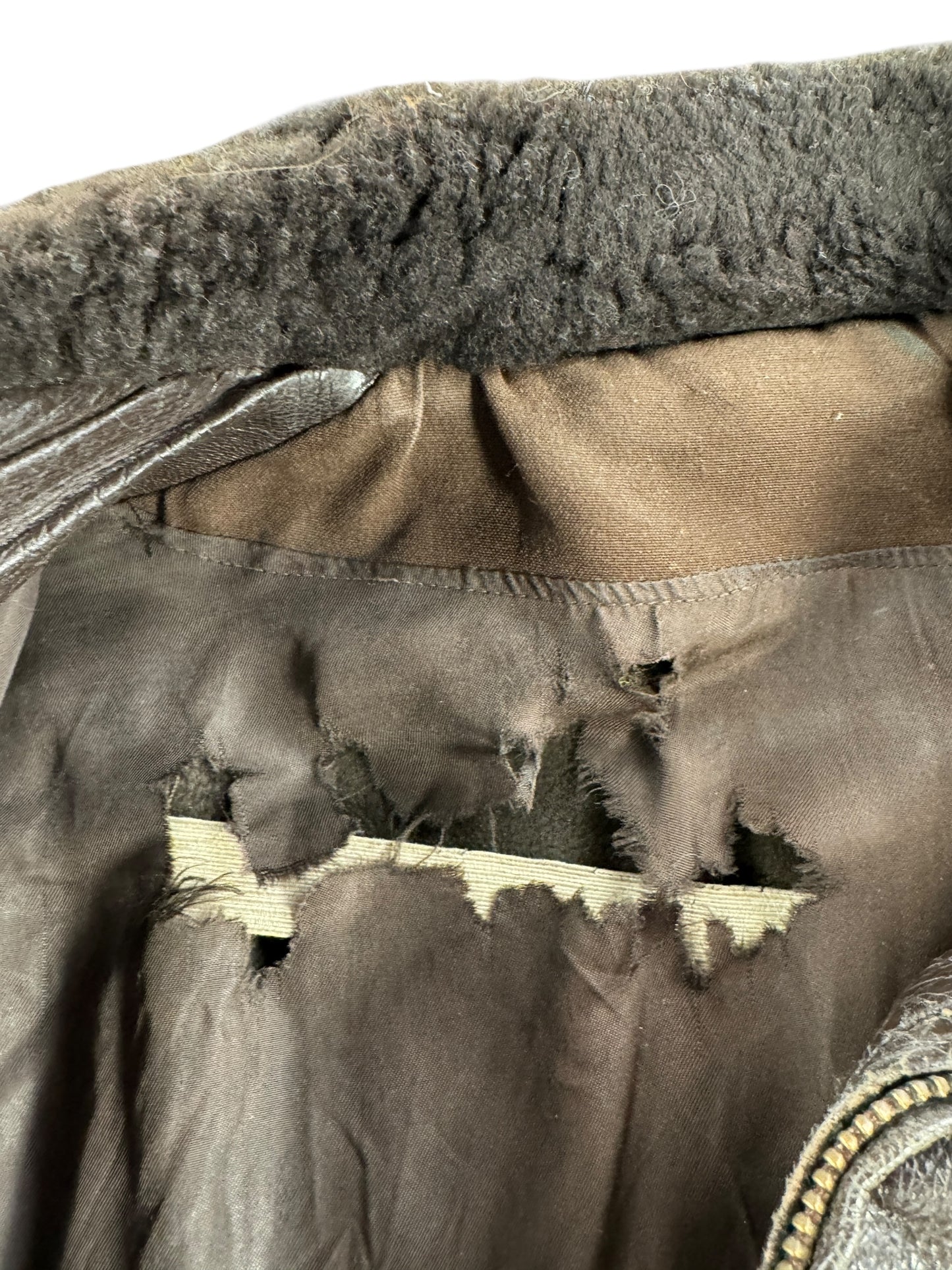Ripped Liner on Vintage G-1 Bomber Jacket with Beat Liner SZ XL