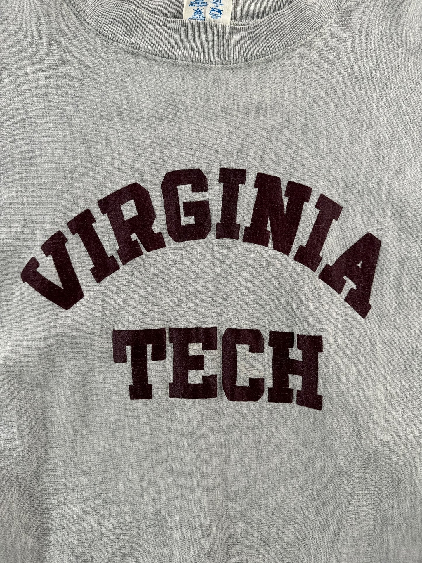 Front Graphic of Vintage Virginia Tech Champion Reverse Weave Crewneck SZ L