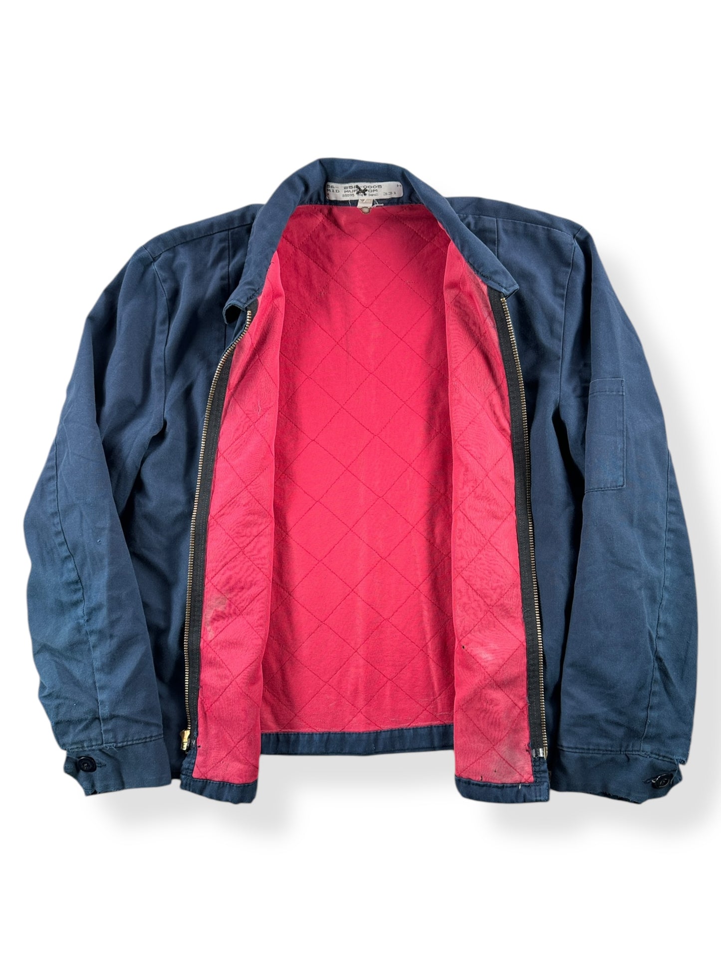Inside of Vintage Blue Quilted Red Kap Gas Station Jacket SZ M