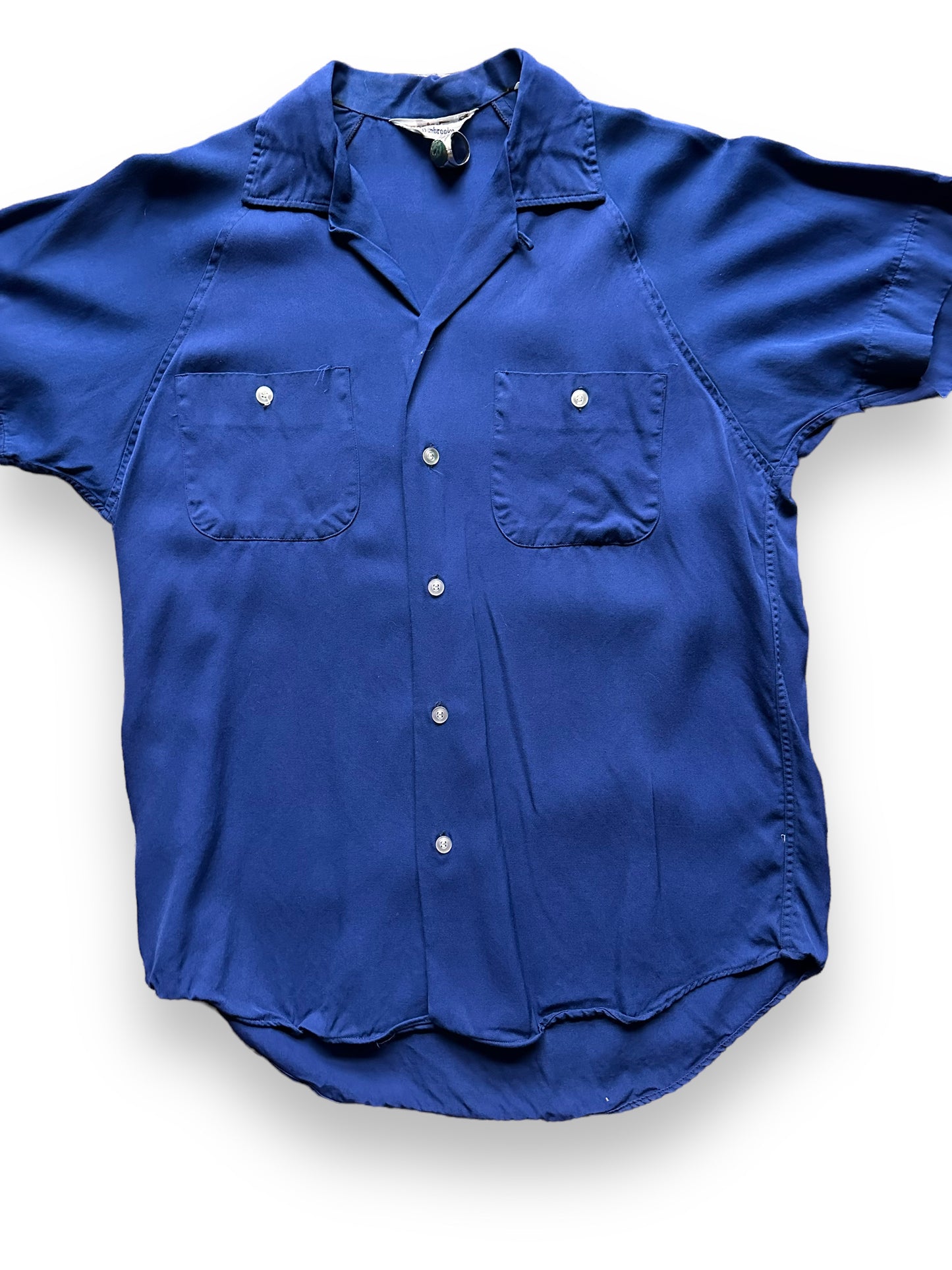 front close up of Vintage Seaside Lanes Oregon Mens Rayon Bowling Shirt SZ M | Vintage Bowling Shirt Seattle | Barn Owl Vintage Seattle