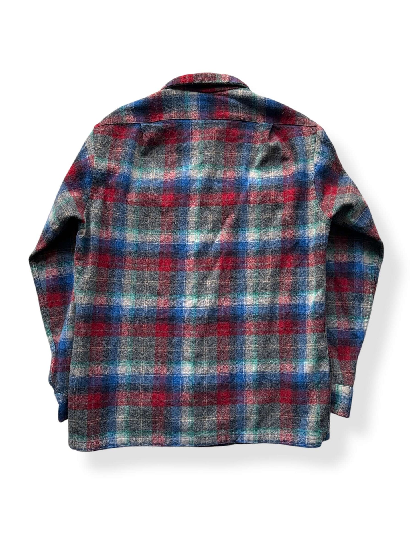 Back of Vintage Pendleton Red Blue Green Board Shirt SZ M