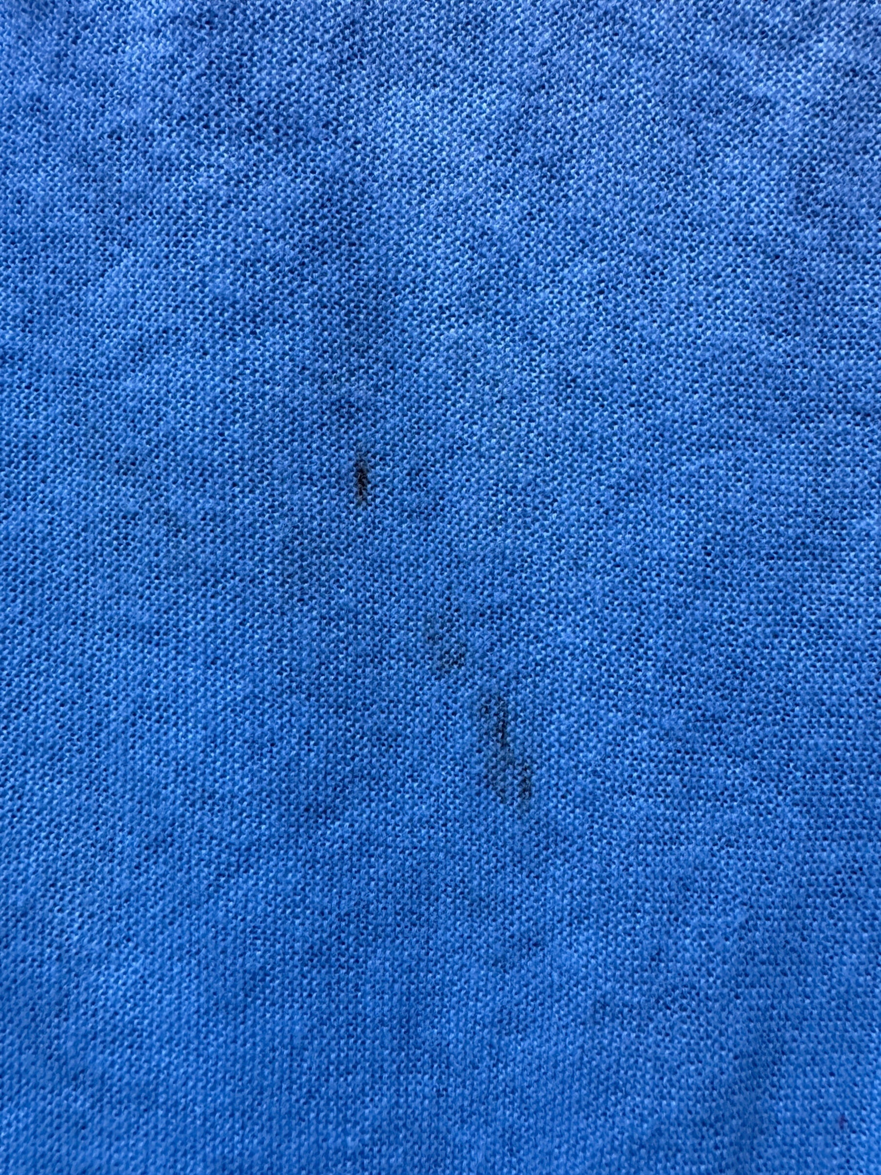 Stain on Back of Knitting Mill Blue Cardigan SZ XL