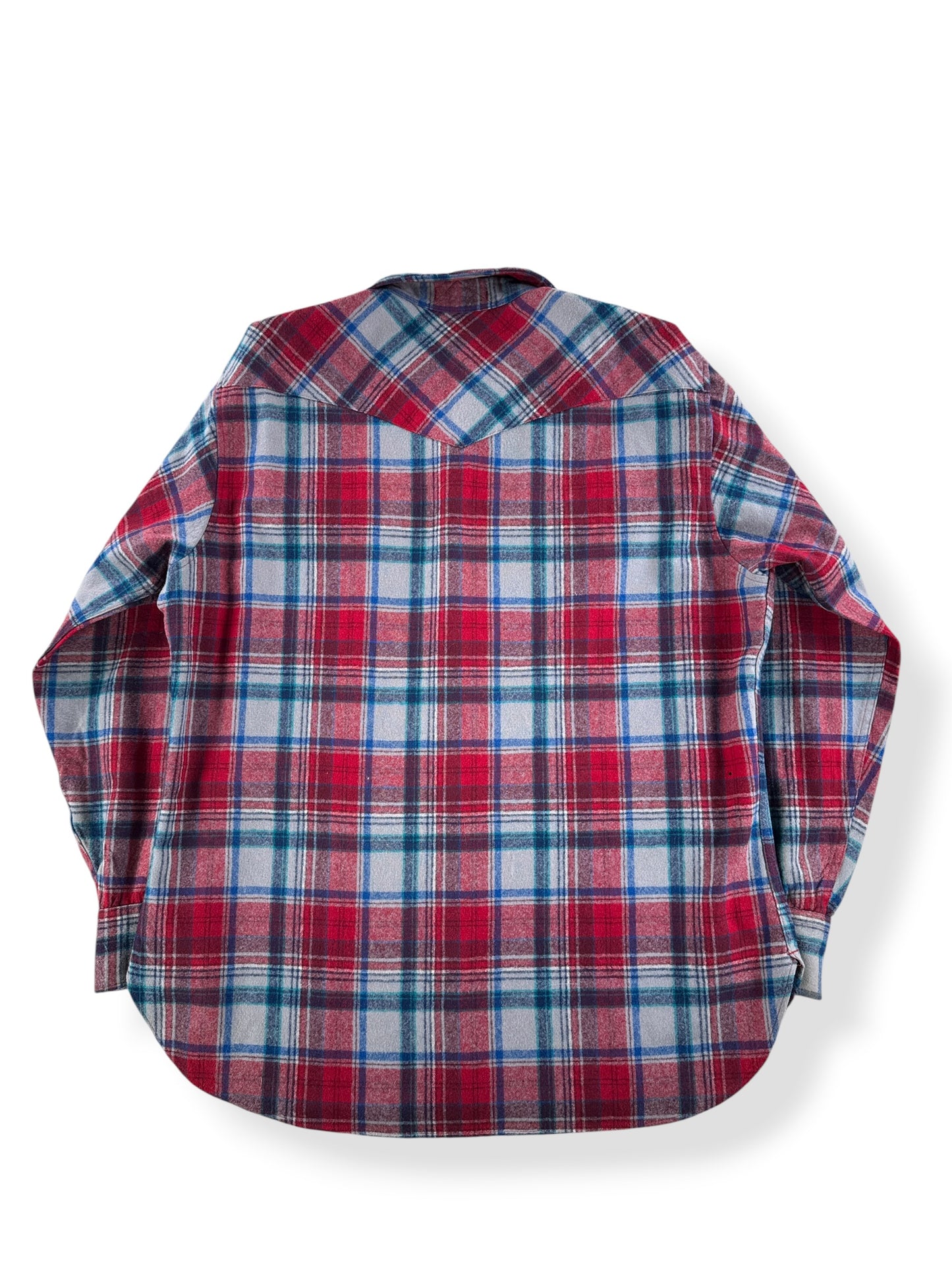 Back of Vintage Red Pendleton Western Wear Pearlsnap SZ XL