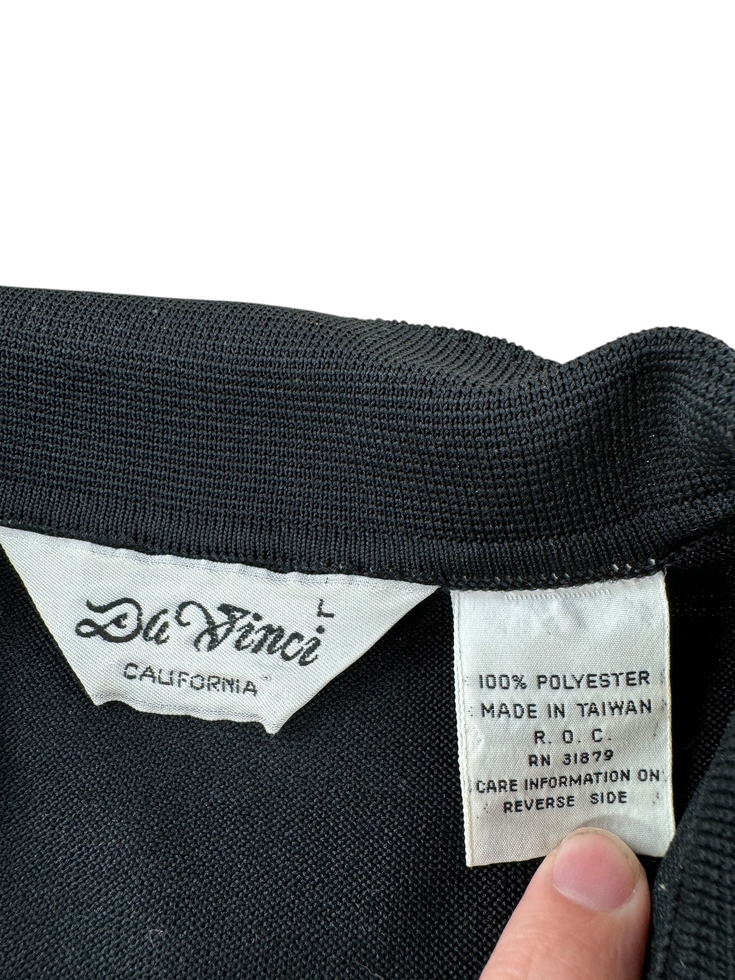 Tag on Vintage Black Davinci Pullover Shirt SZ M