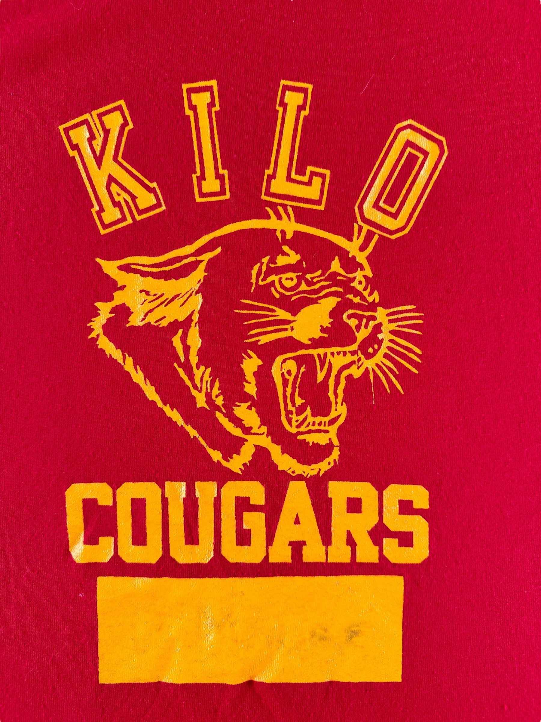 Front Close Up of Kilo Cougars Reversible Tee SZ S