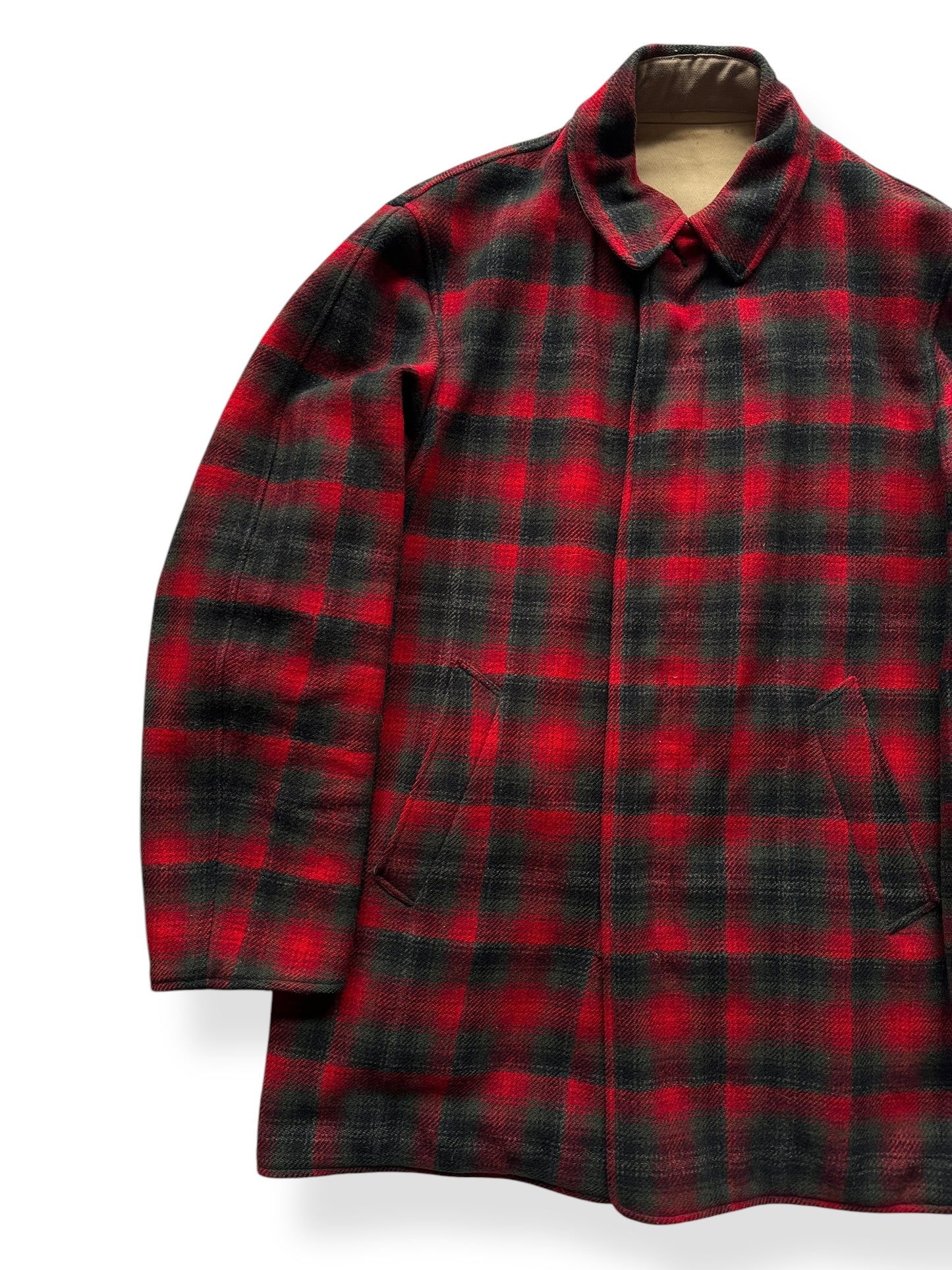 Front Right of Vintage Reversible Pendleton Coat SZ XL