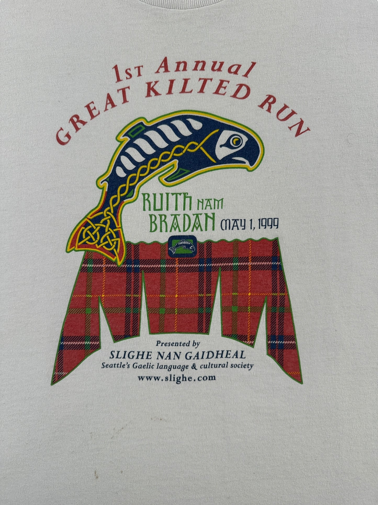 Front Graphic of Vintage Kilted Run Tee SZ XL