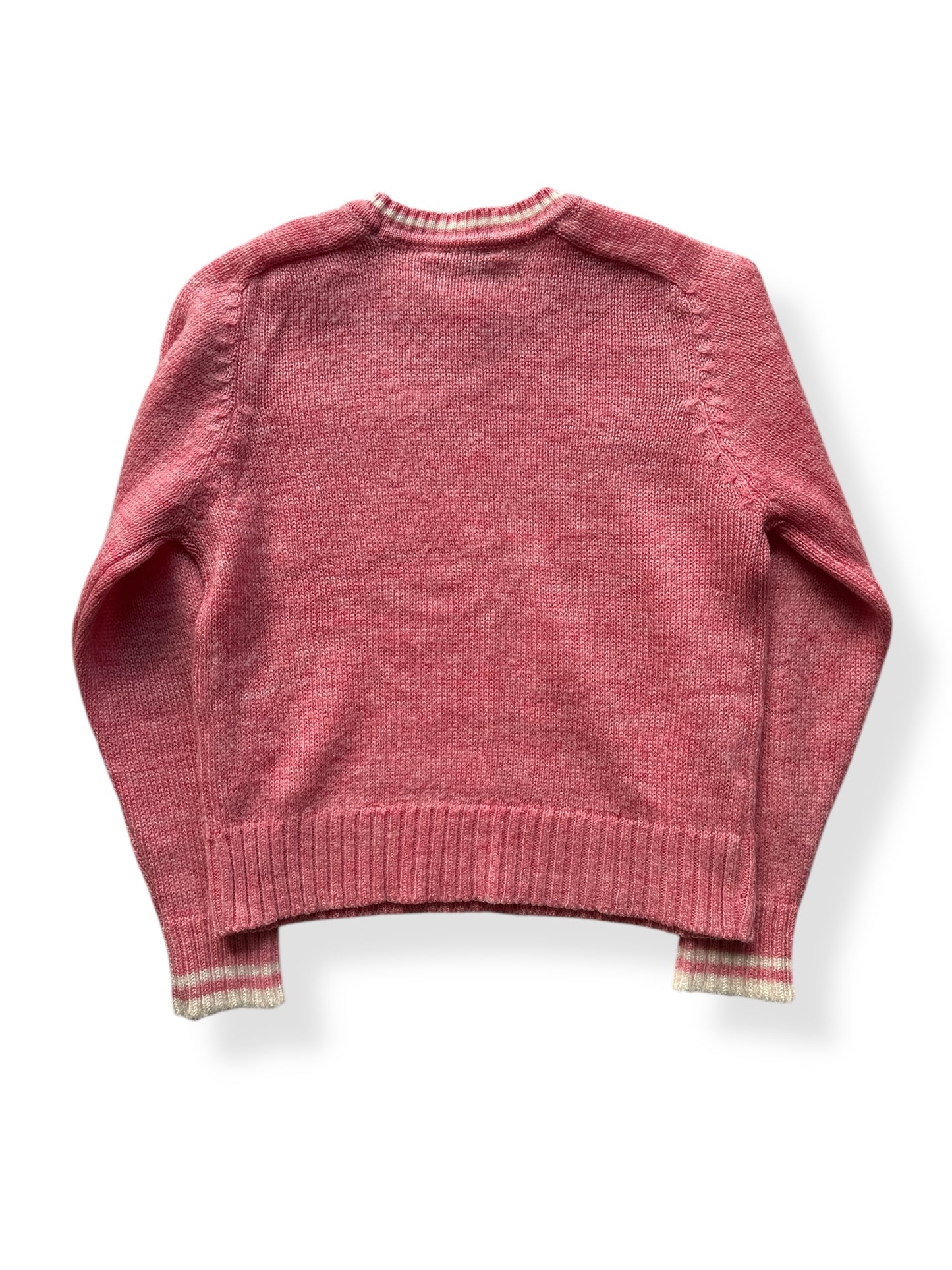 Back of Vintage E.V. Ltd Pink Wool Ladies Sweater SZ S