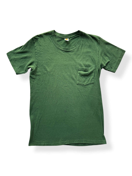 Front of Vintage Green Hanes Pokai Bay Pocket Tee SZ S