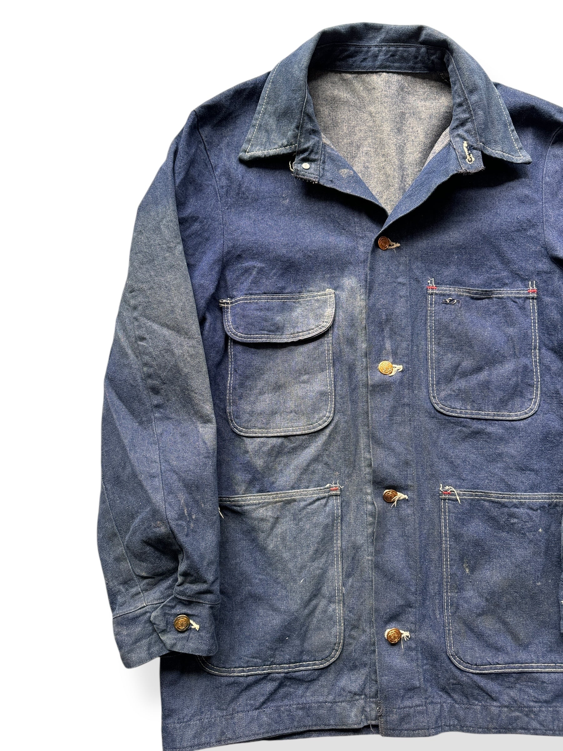 Front Left of Vintage Unlined Big Ben Chore Coat SZ 38