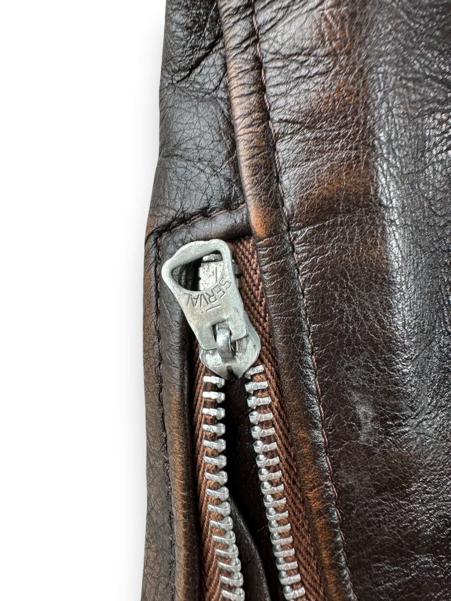 zipper on Vintage Lesco Leathers Jacket SZ XS