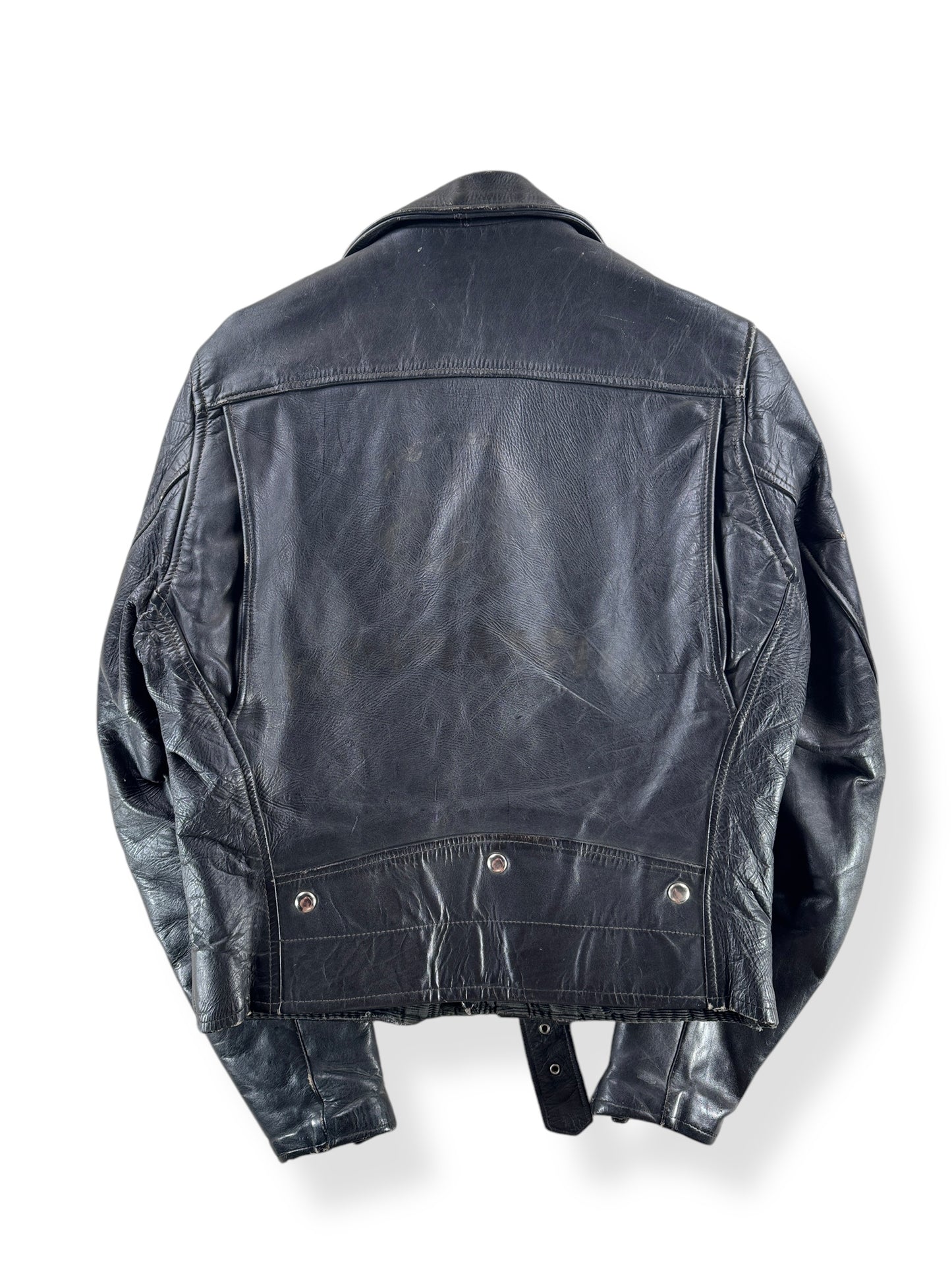 Back of Vintage Daniel Boone Steerhide Leather Jacket SZ 38