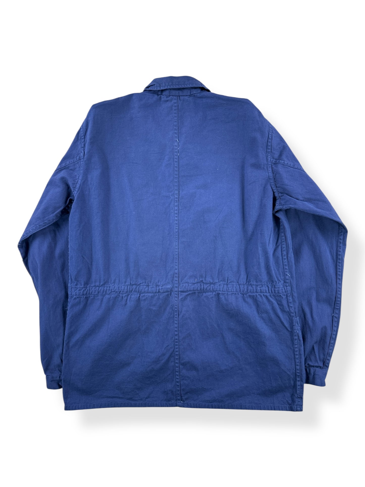Back of Vintage Dark Blue French Chore Coat SZ M