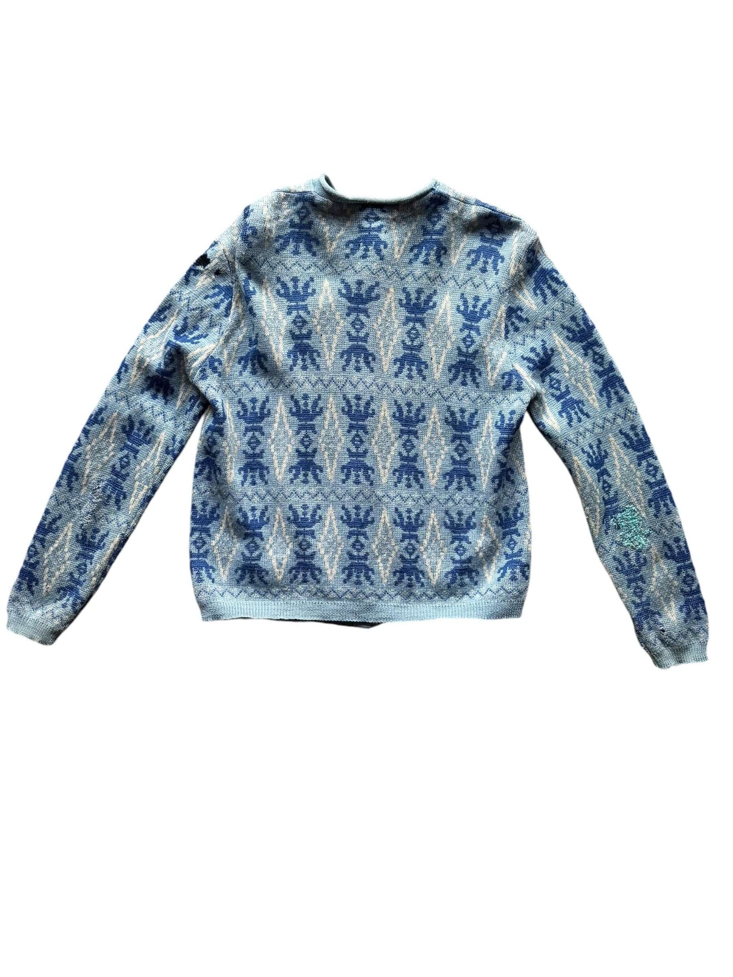 Back view of 1950s Garland Jaquard Cardigan M-L