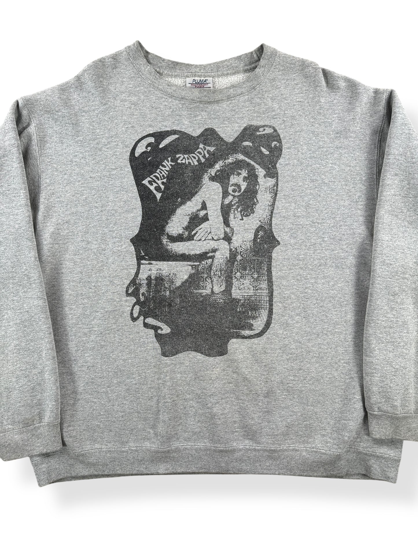 Front Close Up of Vintage Frank Zappa Crewneck SZ XL
