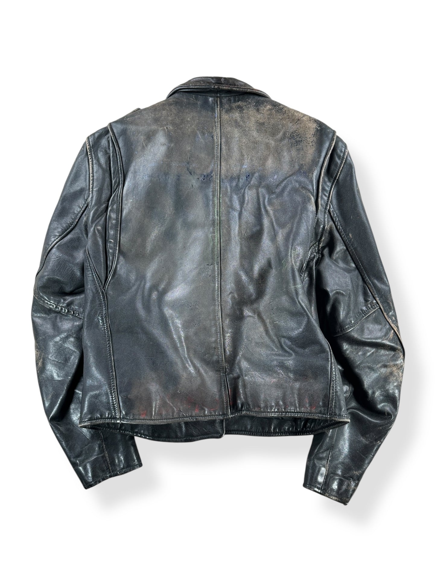 Back of Vintage Bermans Leather Jacket SZ M