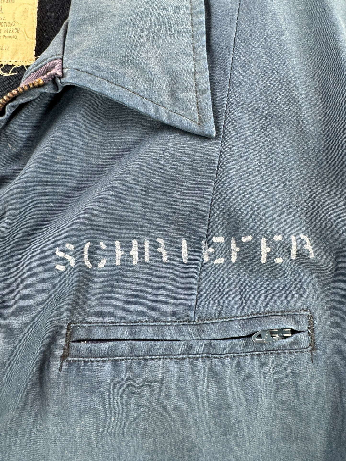Name on Vintage Blue Women's Utility Jacket SZ L