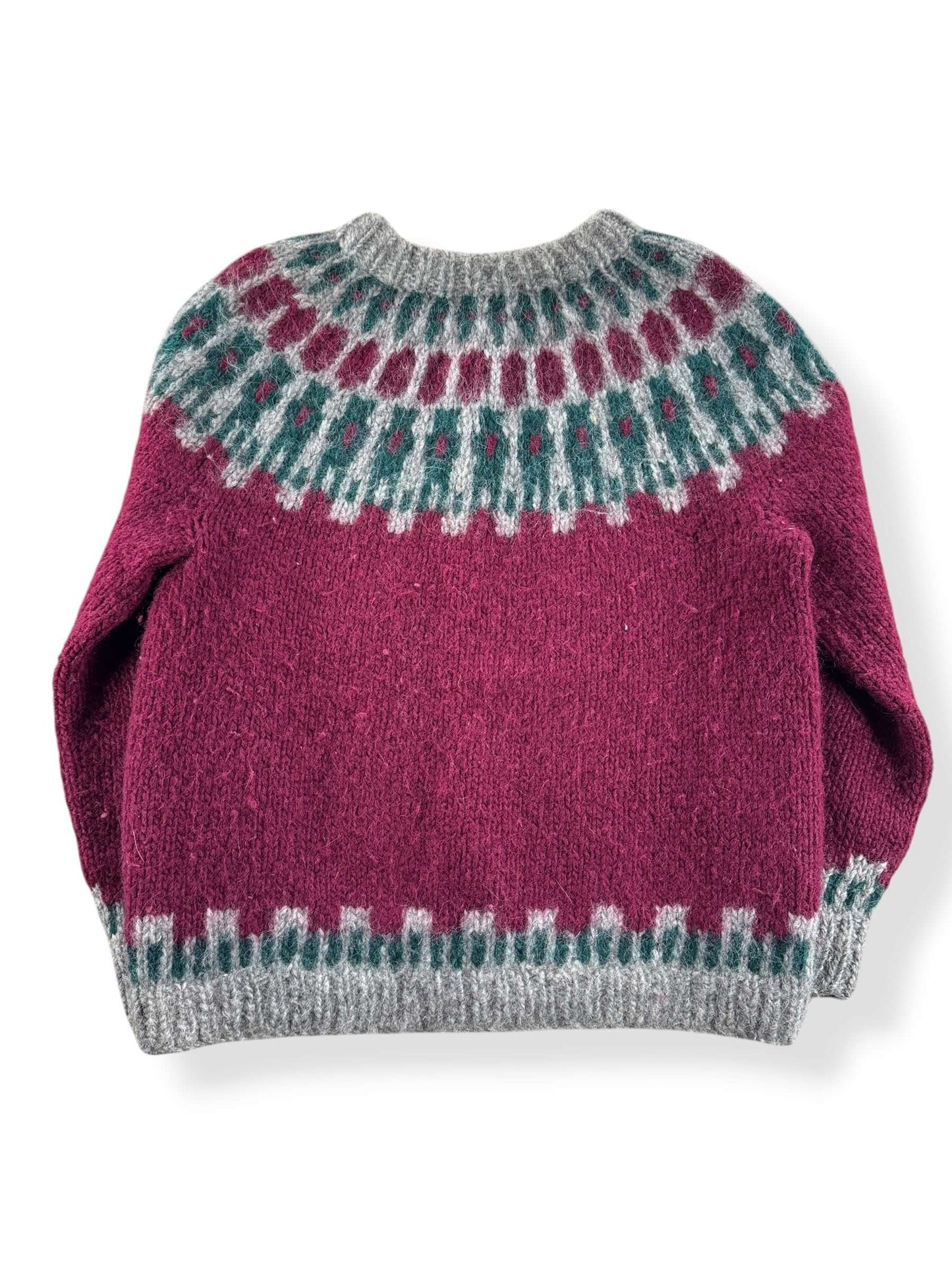 Back of Vintage Icelandic Style Sweater SZ L