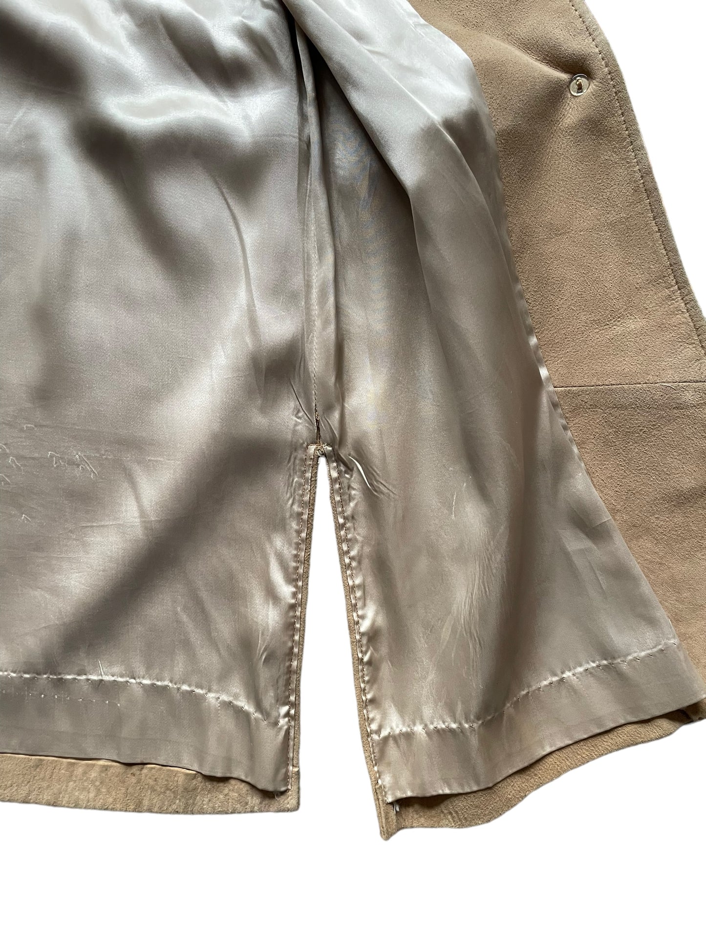 Liner view of Vintage 1960s Suede Coat with Mink Collar SZ M-L | Seattle True Vintage | Barn Owl Vintage Coats