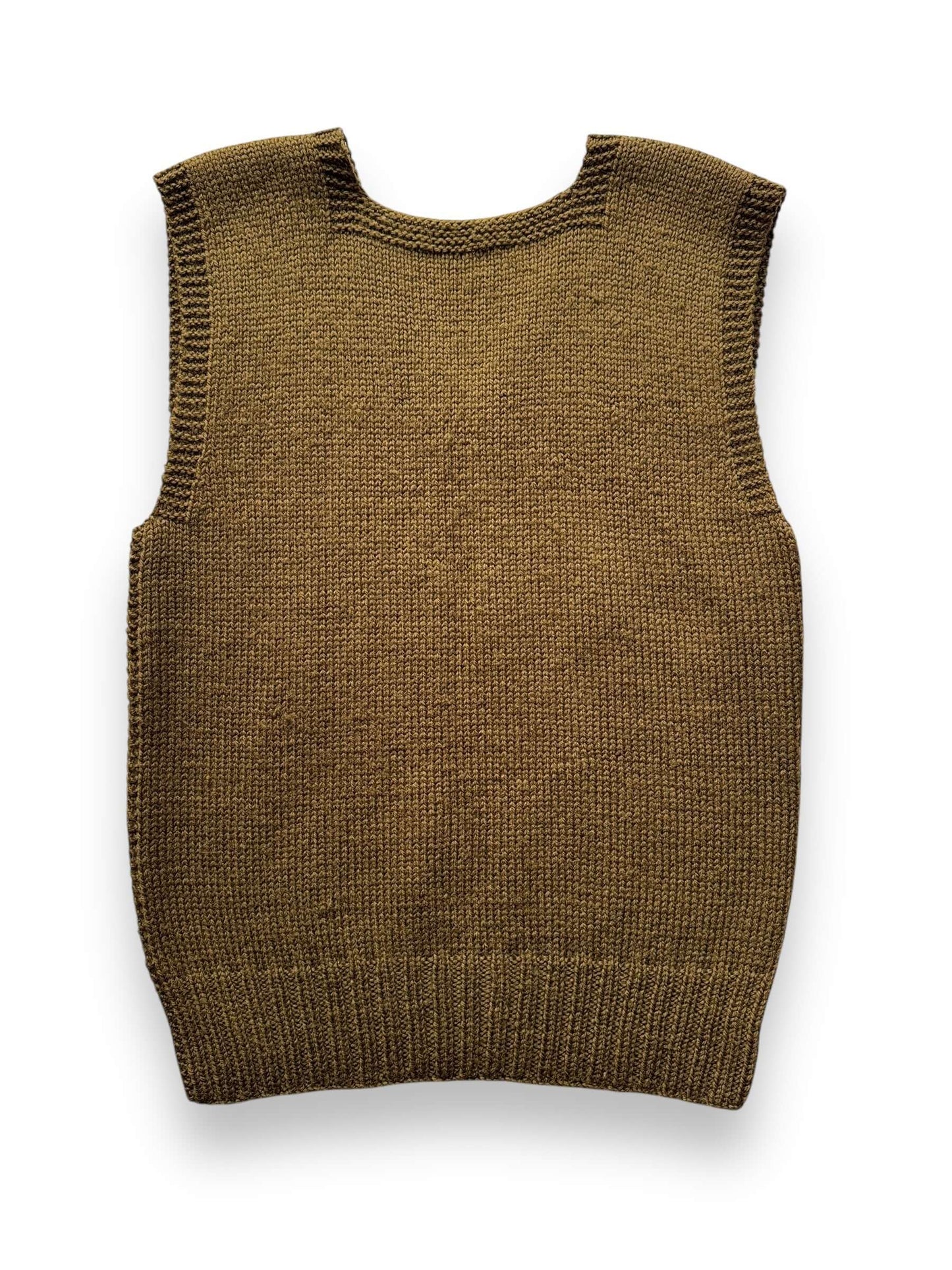 back of Vintage WWII Era Red Cross Knit Sweater Vest SZ M