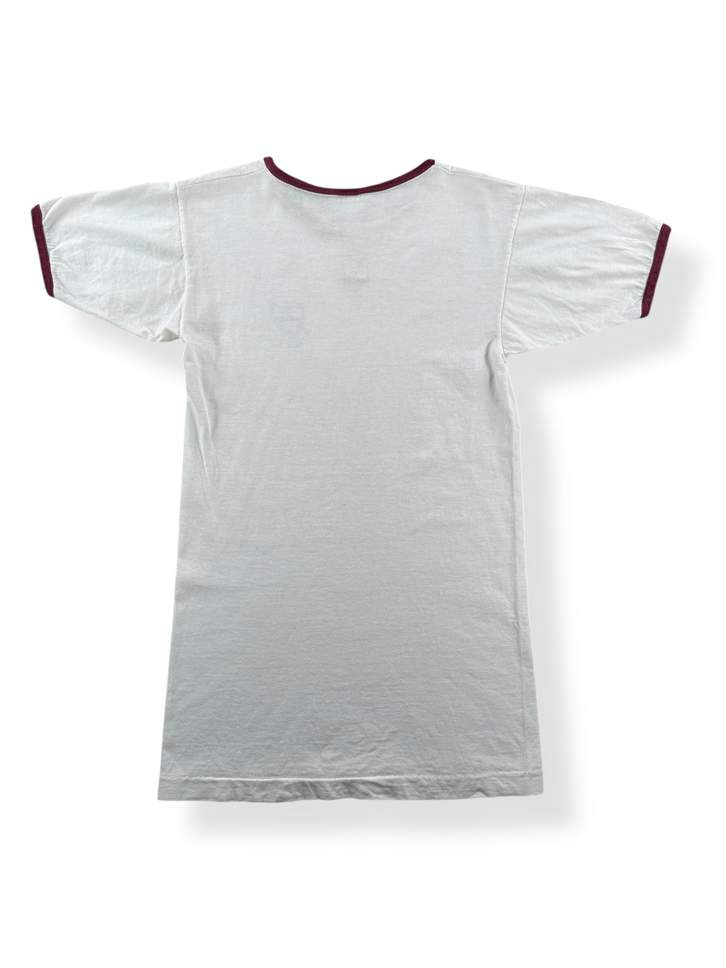 Back of Vintage Champion Blue Bar Harvard Ringer Tee SZ XS