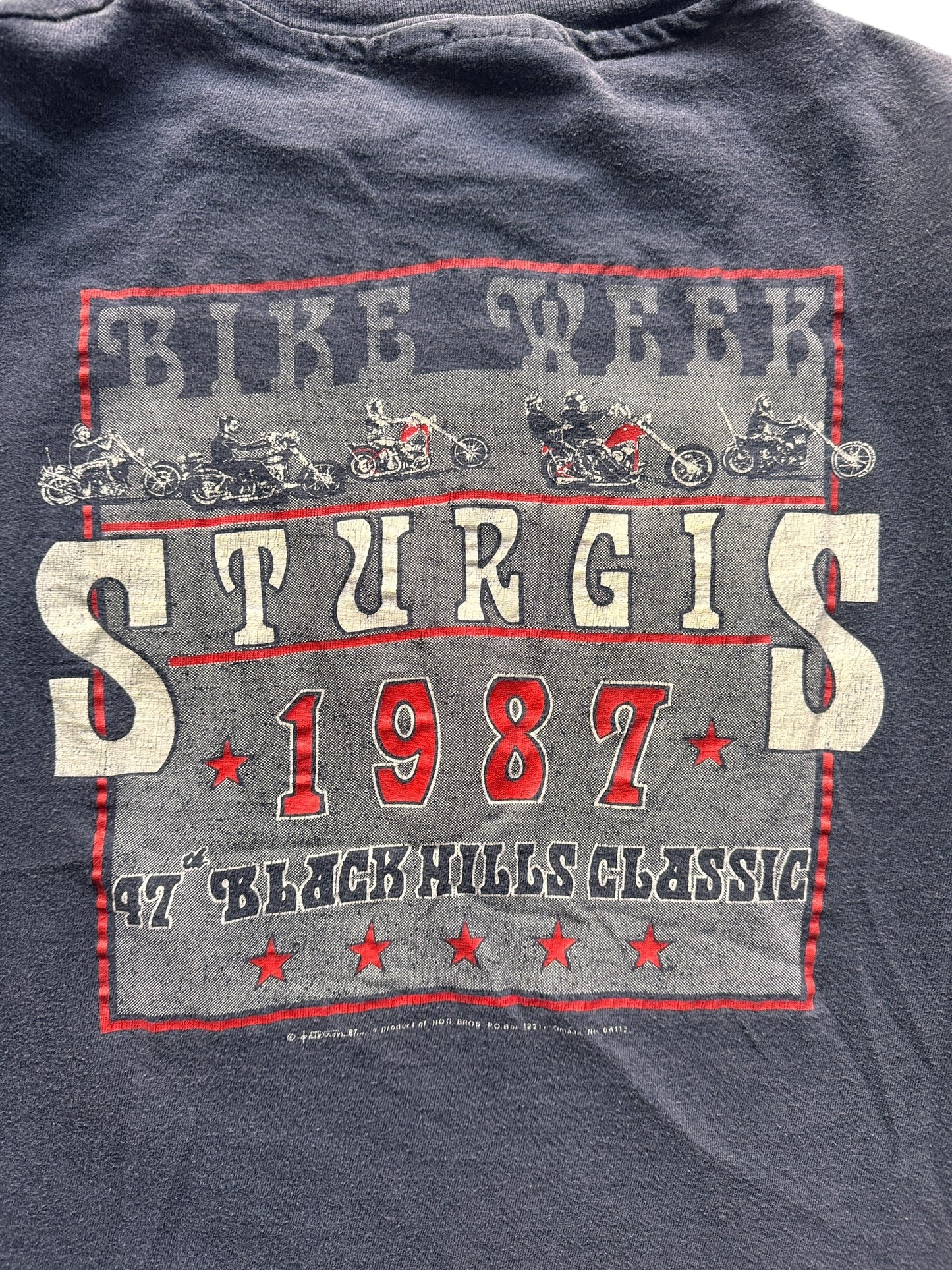 Back Graphic on Vintage 1987 Sturgis Motorcycle Rally Long Sleeve Tee SZ M