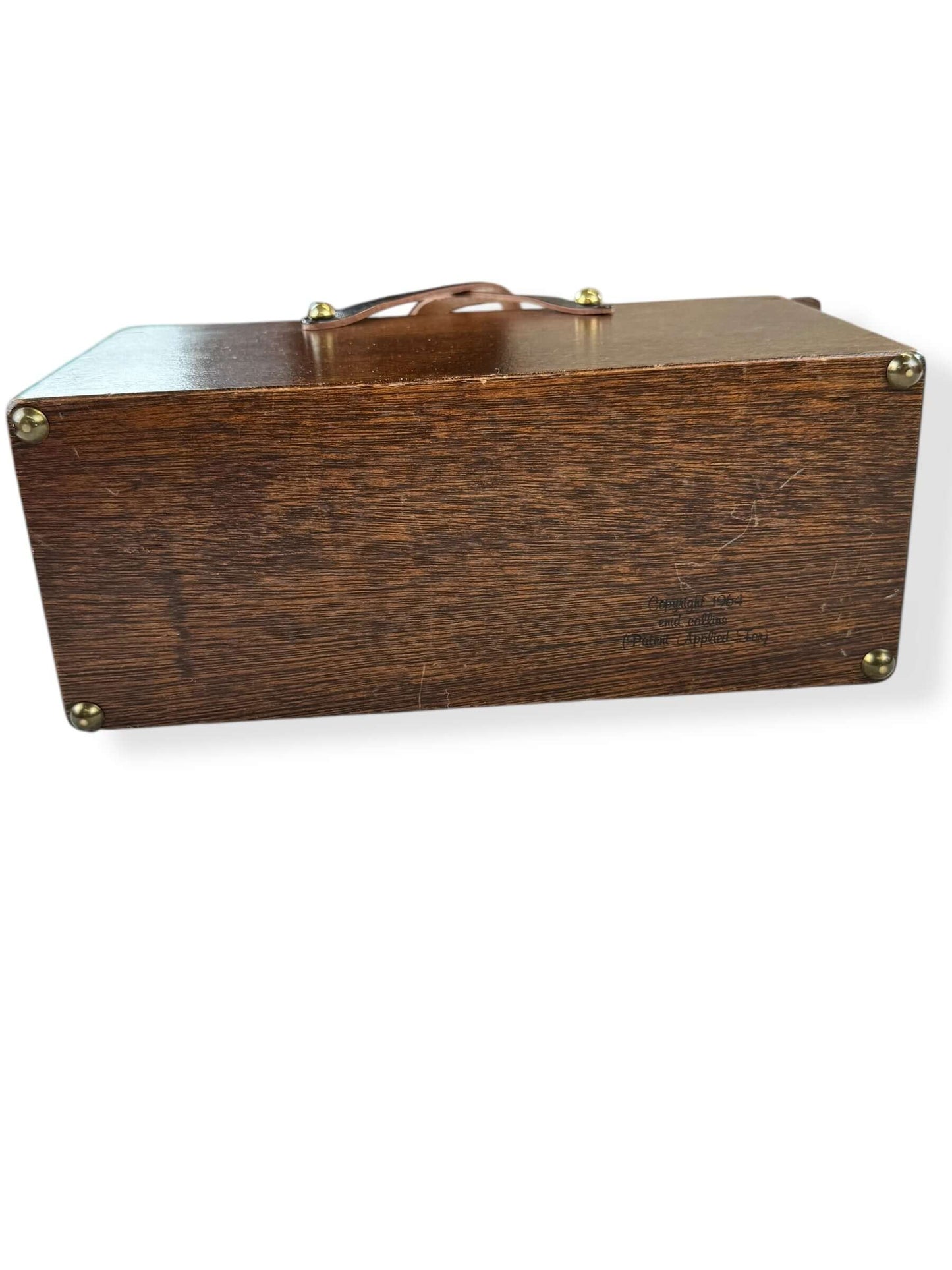 Botton view of 1964 Enid Collins Paisano Roadrunner Box Purse