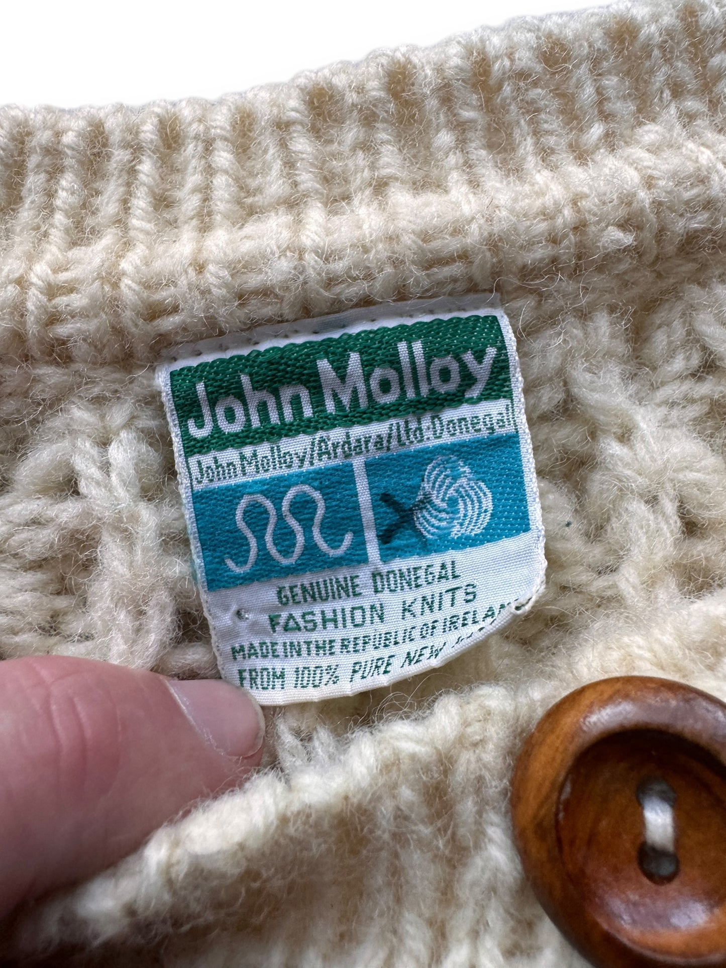 tag on Vintage John Molloy Irish Wool Sweater SZ L
