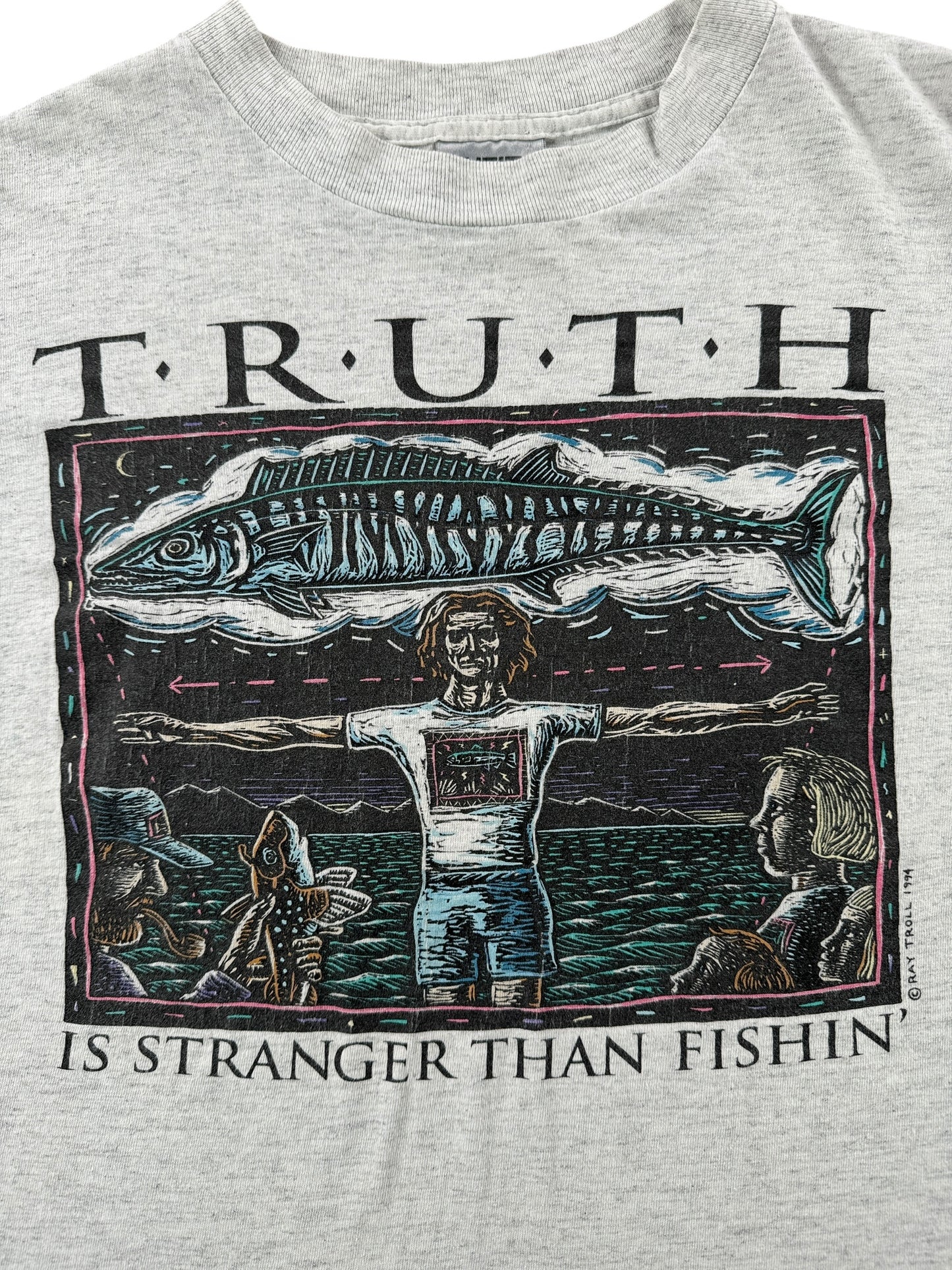 Graphic of Vintage Ray Troll Truth is Stranger Tee SZ L