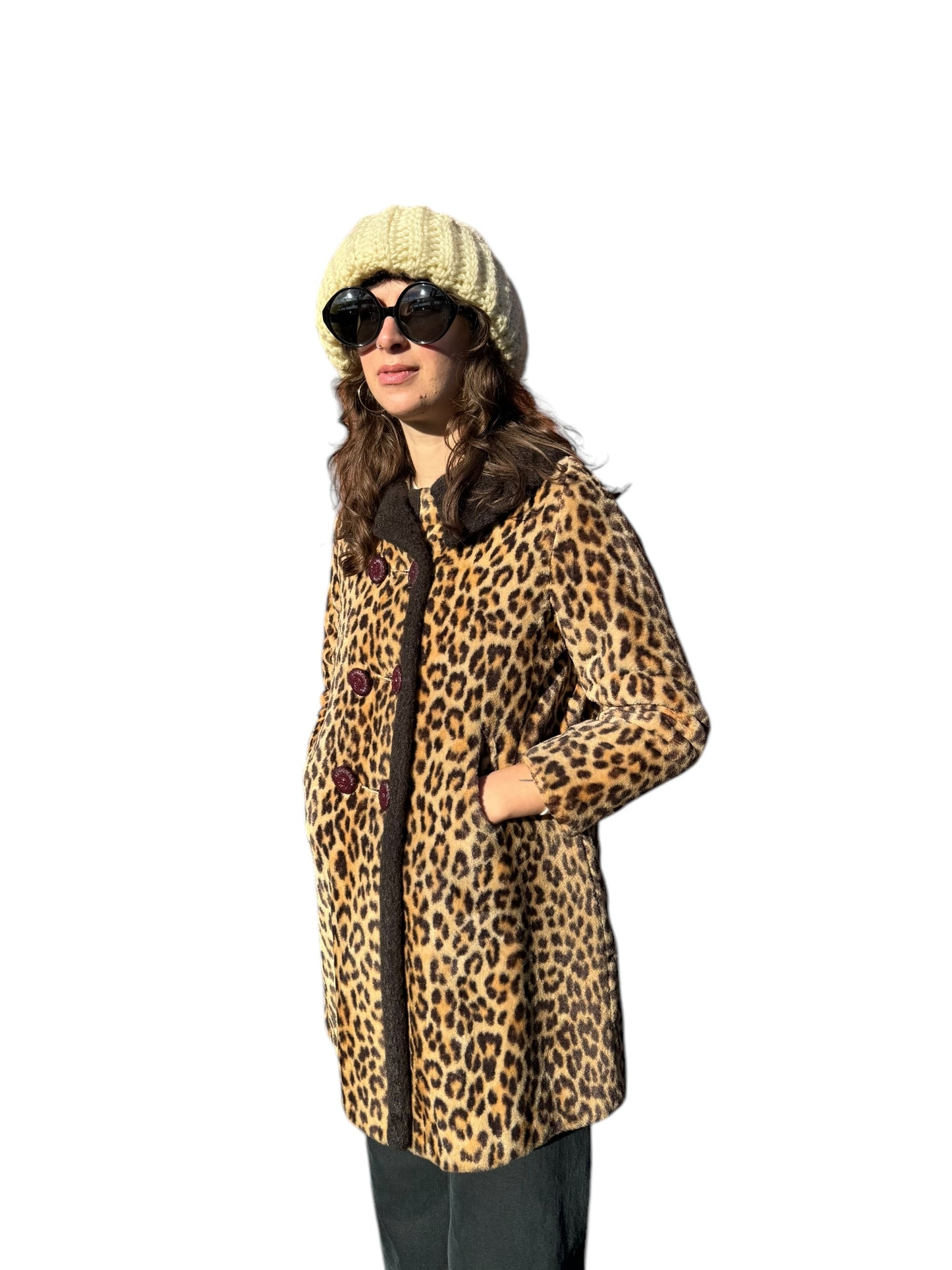 Side vie wof 1960s Leopard Coat M